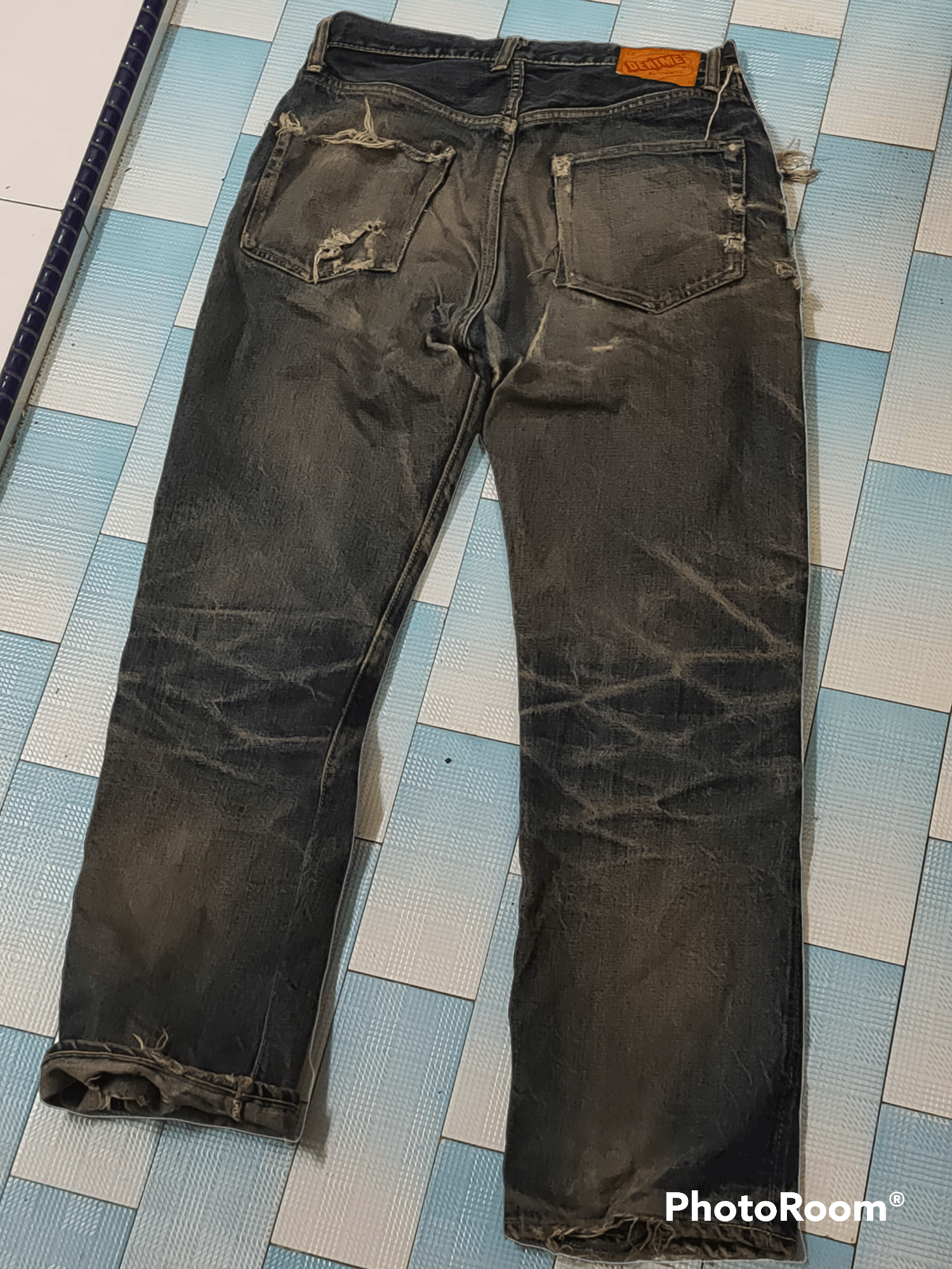 Denime Denime salverage vintage distressed denim button fly 🇯🇵 Size US 29 - 6 Thumbnail