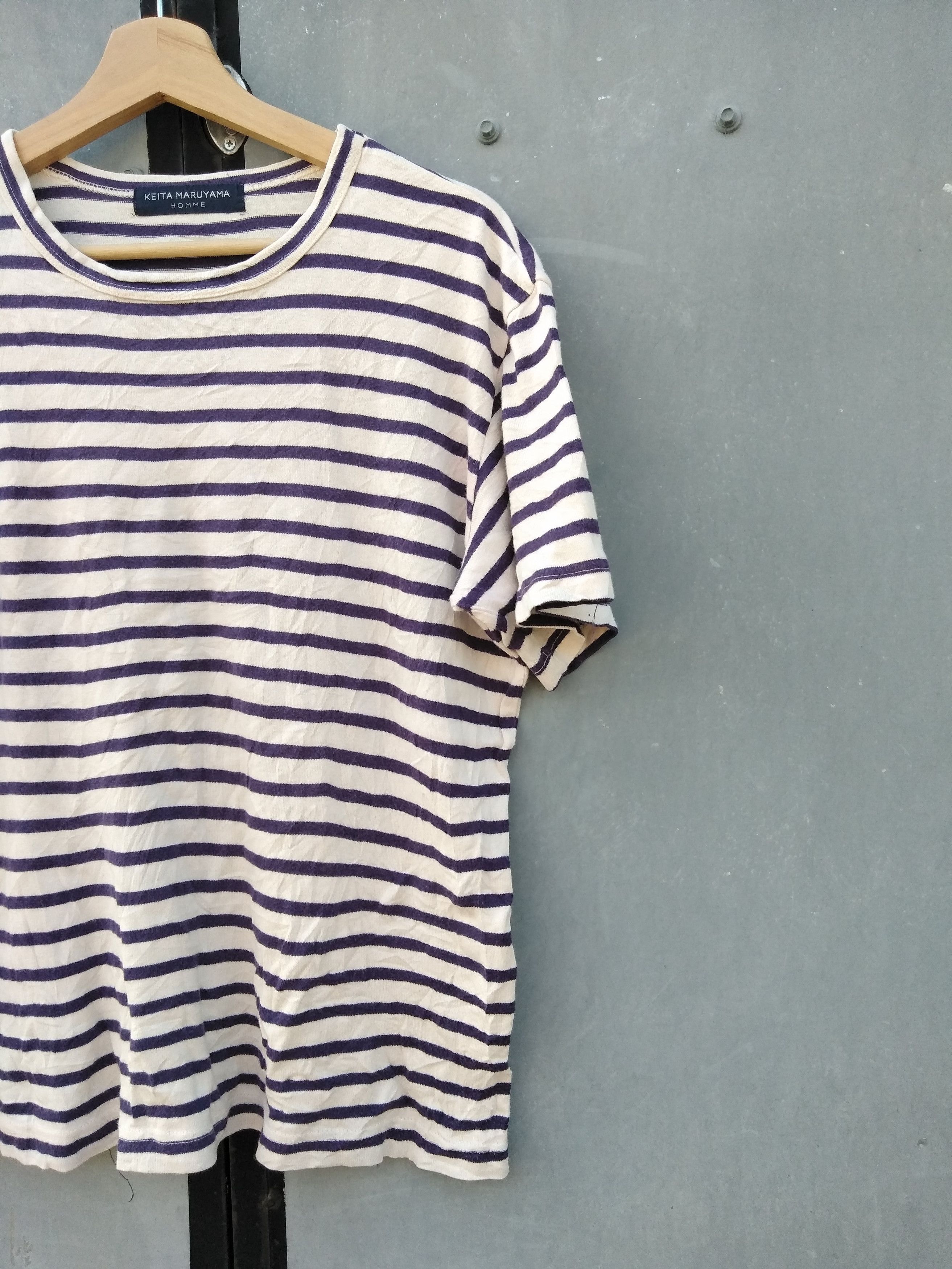 Japanese Brand KEITA MARUYAMA HOMME STRIPED T SHIRTS Size US L / EU 52-54 / 3 - 2 Thumbnail