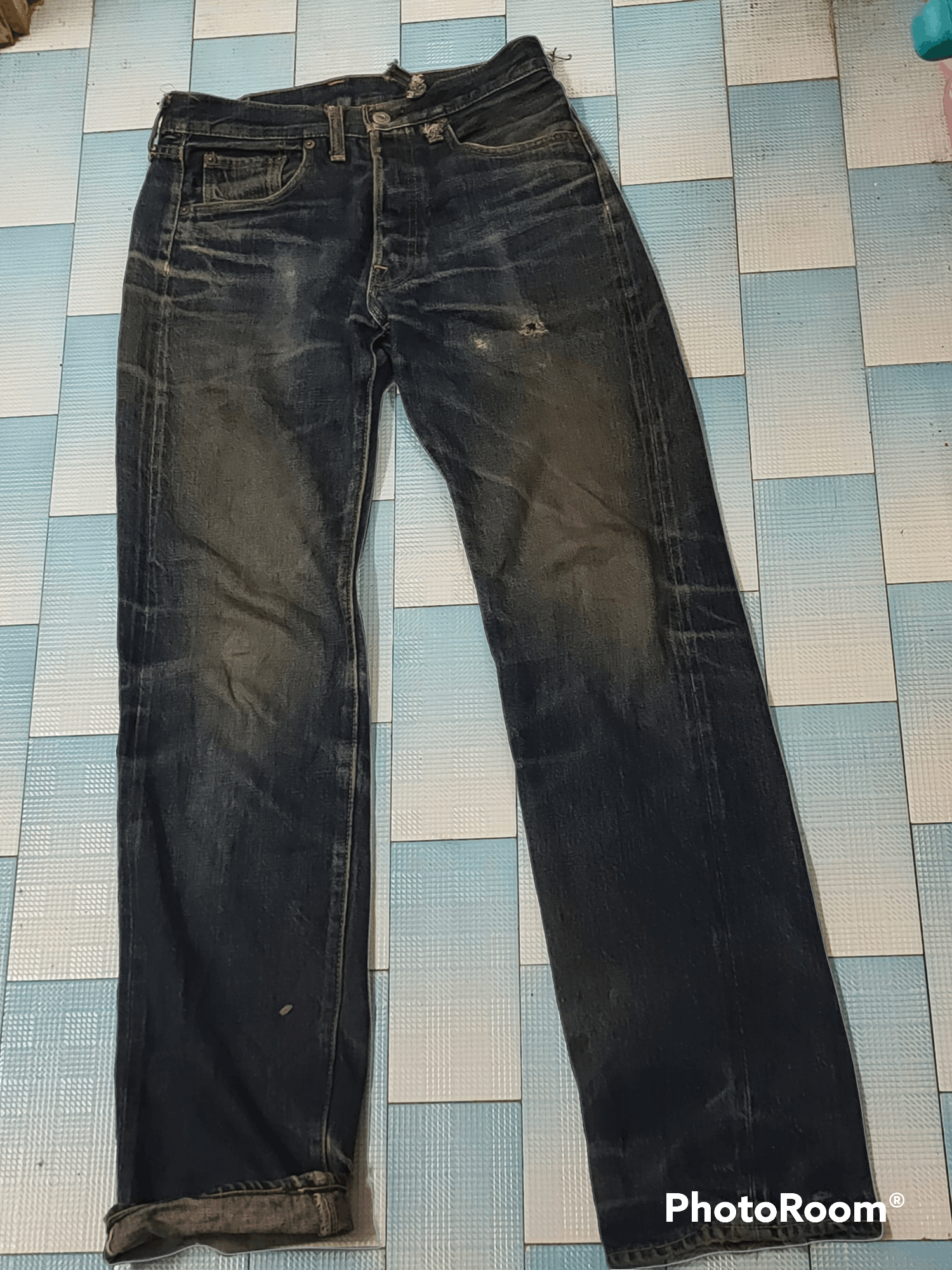 Denime Denime salverage vintage distressed denim button fly Size US 29 - 1 Thumbnail