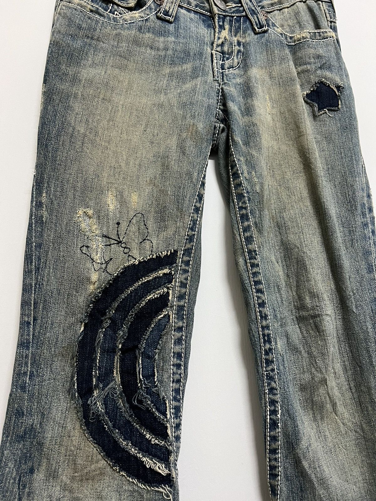 Japanese Brand True Religion Flared Butterfly Jeans Size US 30 / EU 46 - 2 Thumbnail