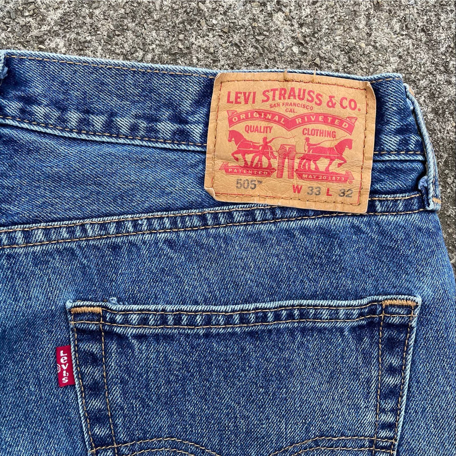 Levi's Levi's 505 Regular Fit Jeans 33x32 Size US 33 - 3 Thumbnail