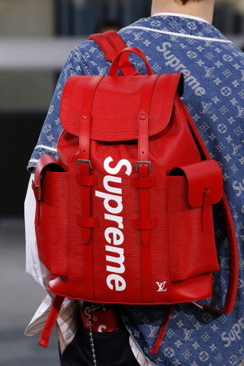 Rare LV X Supreme Christopher limited edition backpack in Red epi leather,  SHW For Sale at 1stDibs