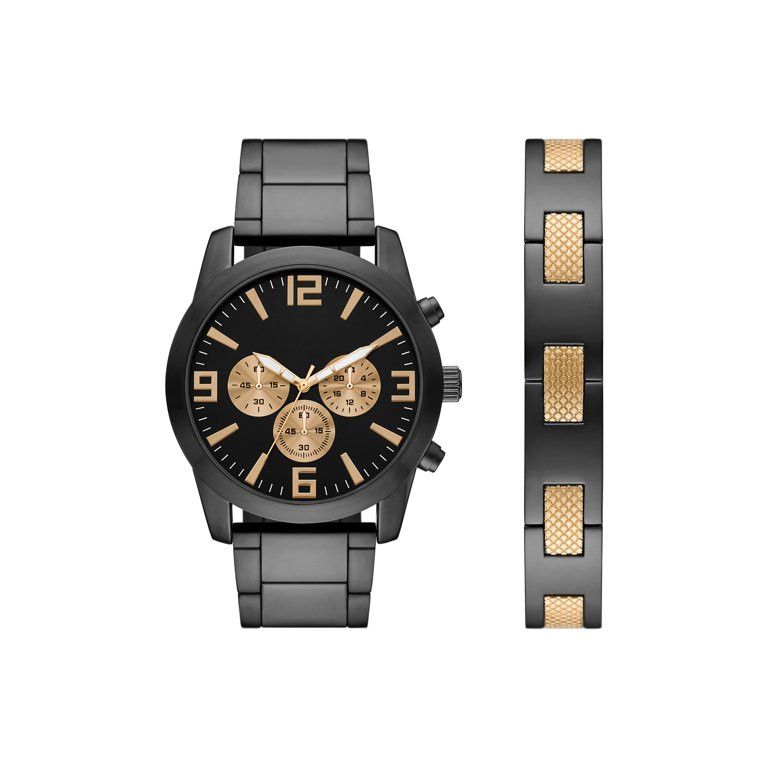 George GEORGE Men's Two-tone Black and Gold Watch Set | Grailed