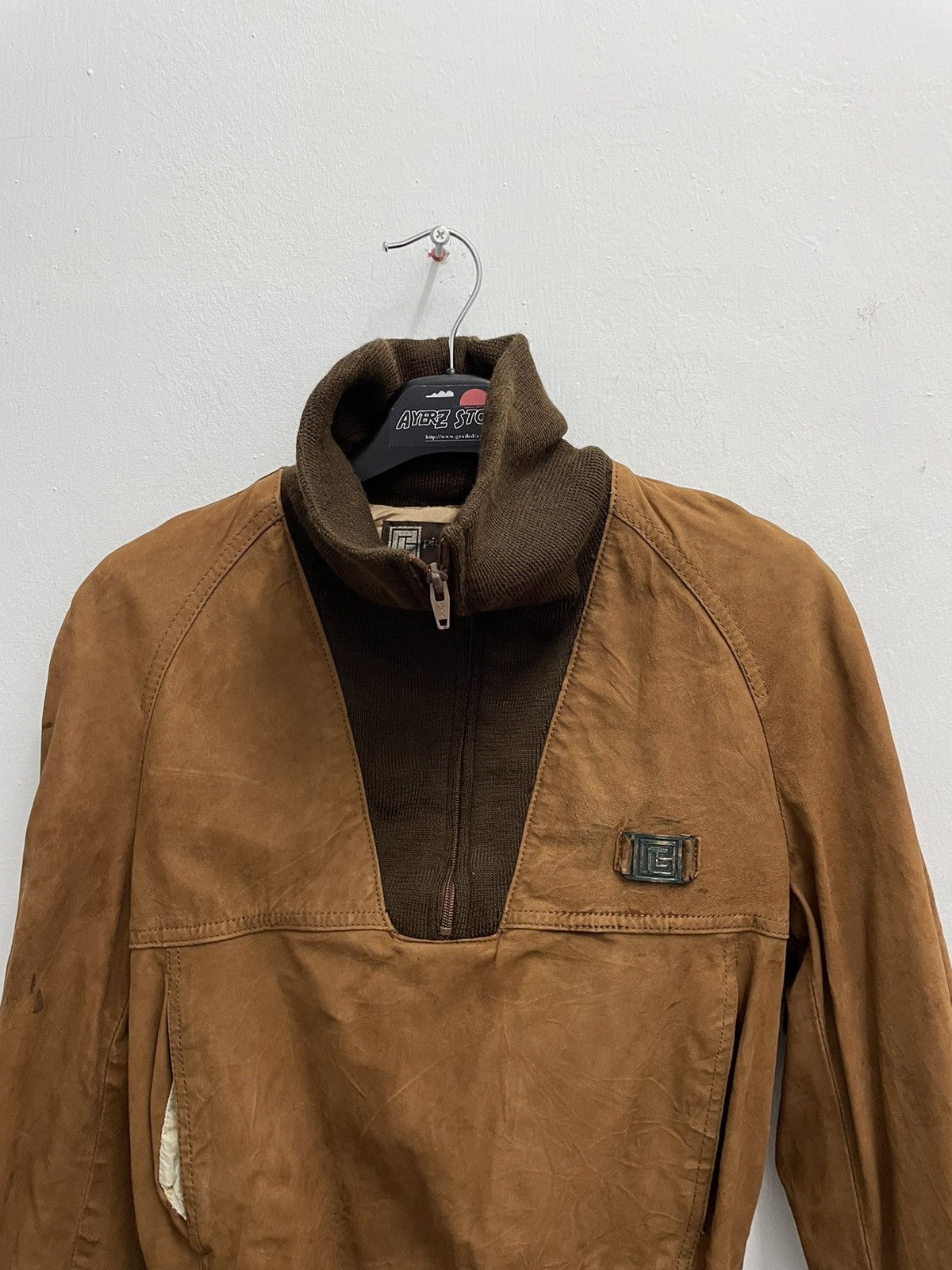 Pierre Balmain Pierre Balmain Half Zipper Leather Jacket Made In Canada Size US XXS / EU 40 - 2 Thumbnail