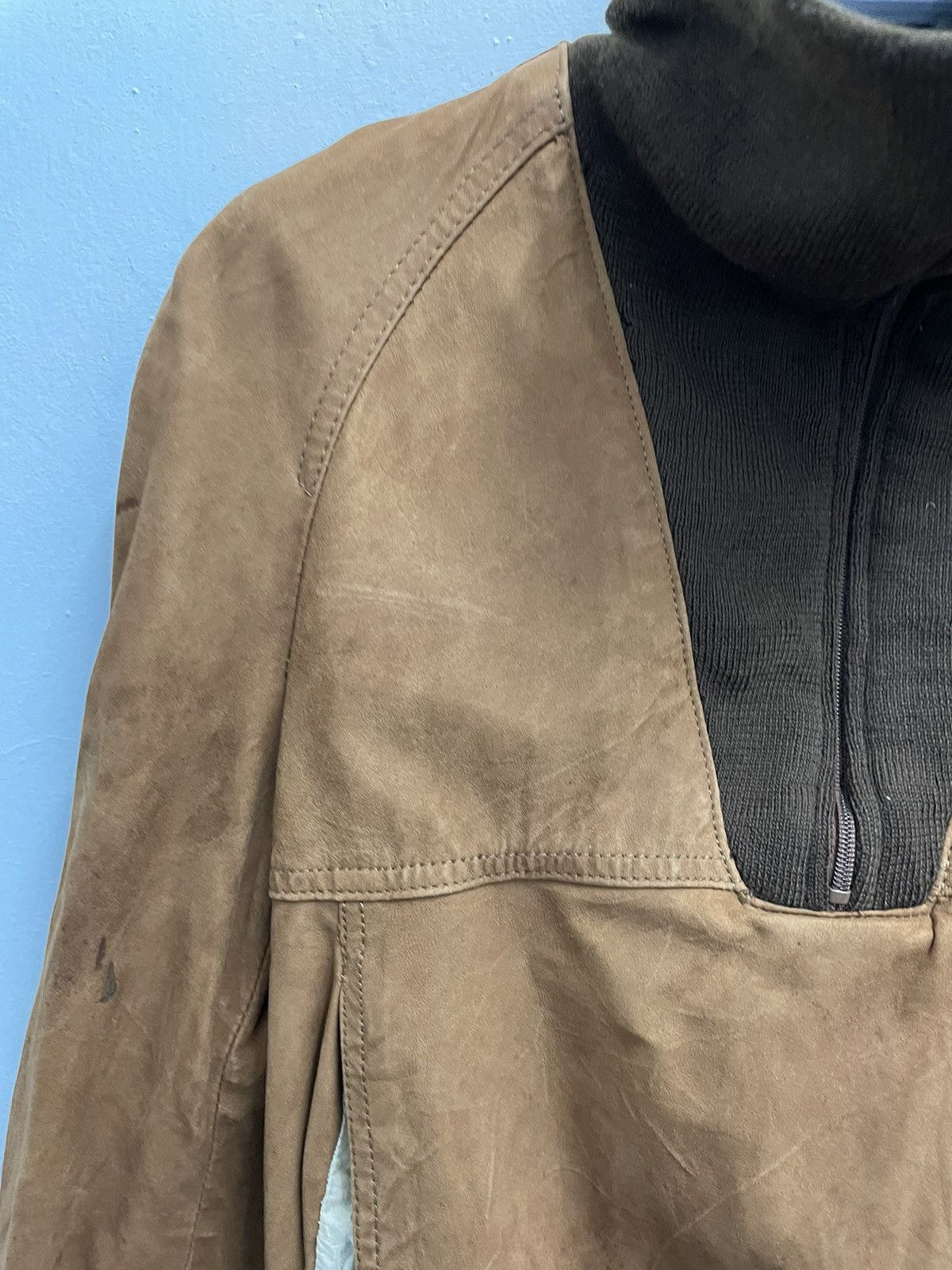 Pierre Balmain Pierre Balmain Half Zipper Leather Jacket Made In Canada Size US XXS / EU 40 - 4 Thumbnail
