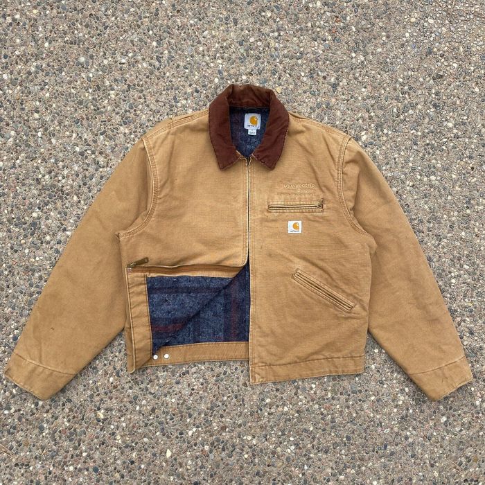 Carhartt Carhartt RNJ001 Detroit Jacket Blanket-Lined Naturally Worn ...