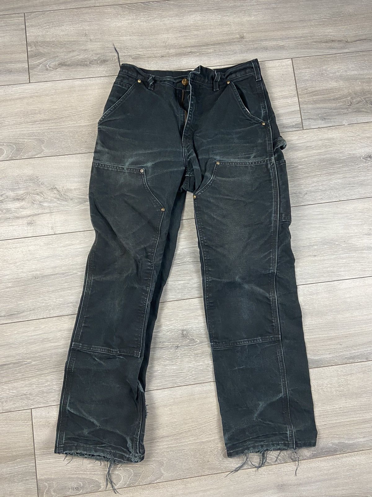 Pre-owned Carhartt Vintage  Double Knee Black Work Pants 30x30