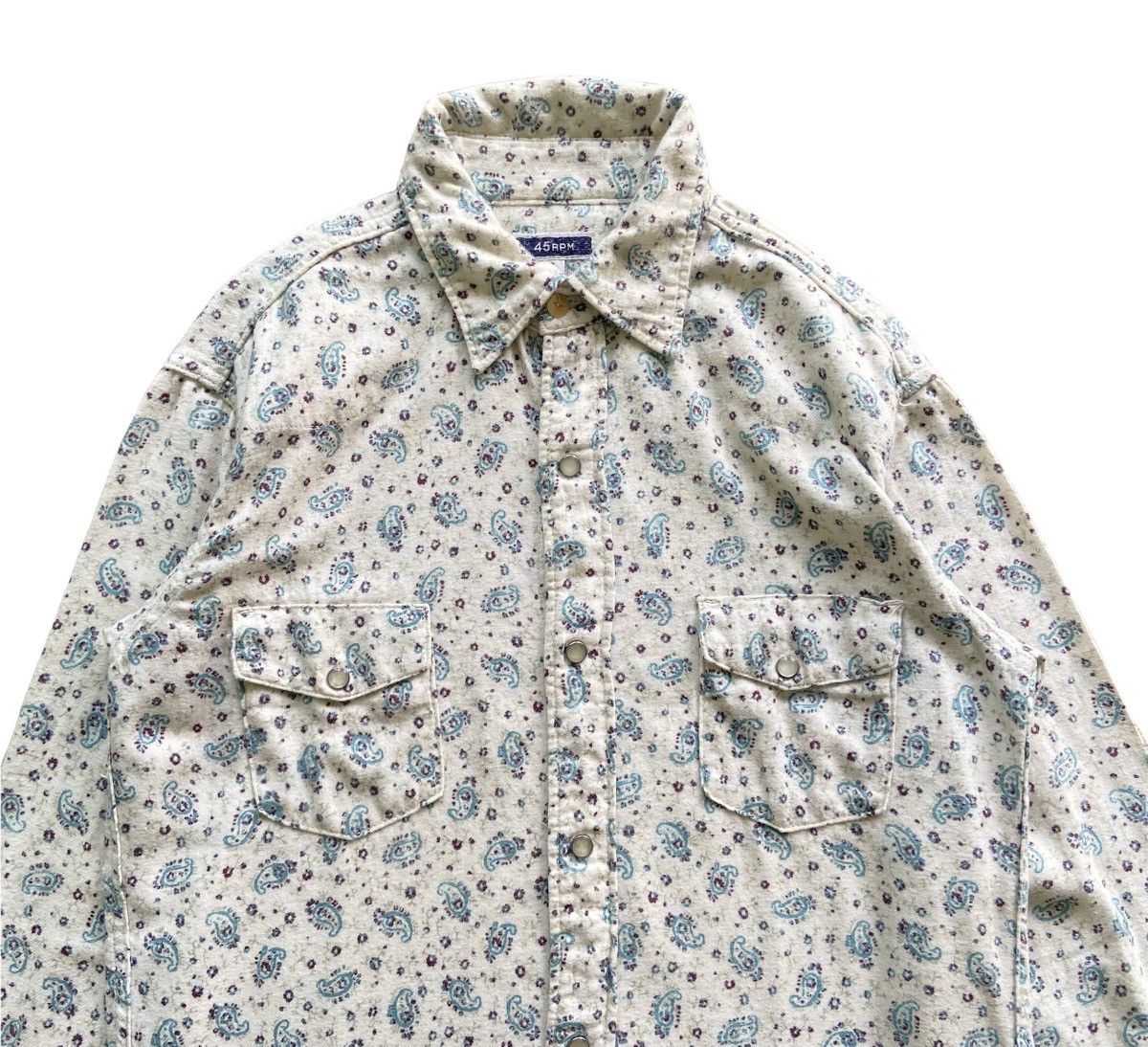 45rpm Vintage 45RPM Paisley Snap Button Shirt Size US M / EU 48-50 / 2 - 2 Thumbnail