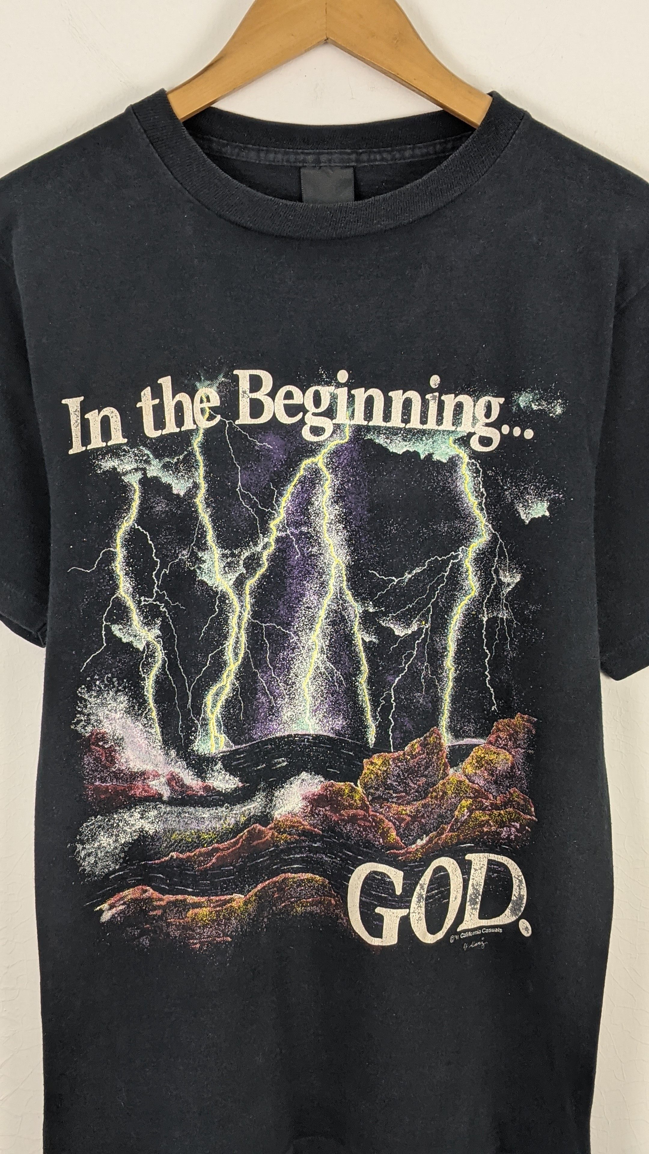 Vintage Vintage In the Beginning God 90s 1991 Jesus shirt Size US M / EU 48-50 / 2 - 2 Thumbnail