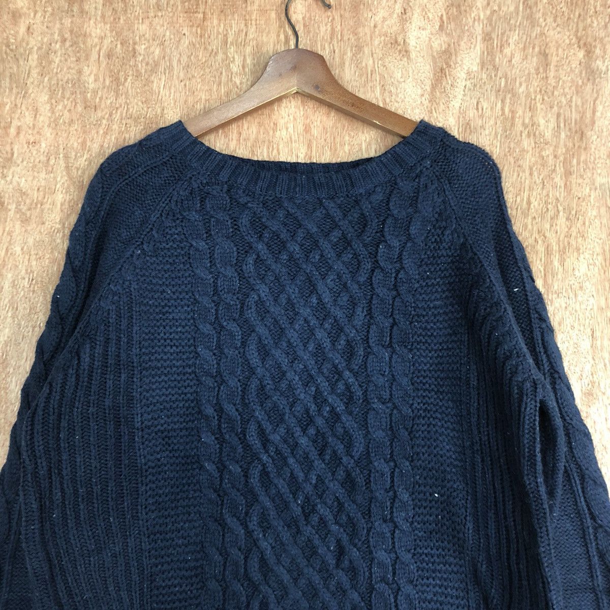 Japanese Brand DLL Studio Clip Dark Blue cable Knitwear #c607 Size US M / EU 48-50 / 2 - 2 Thumbnail