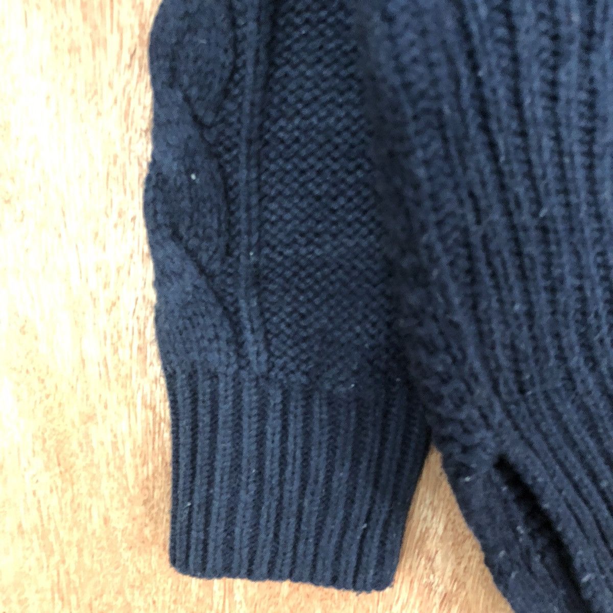 Japanese Brand DLL Studio Clip Dark Blue cable Knitwear #c607 Size US M / EU 48-50 / 2 - 6 Thumbnail