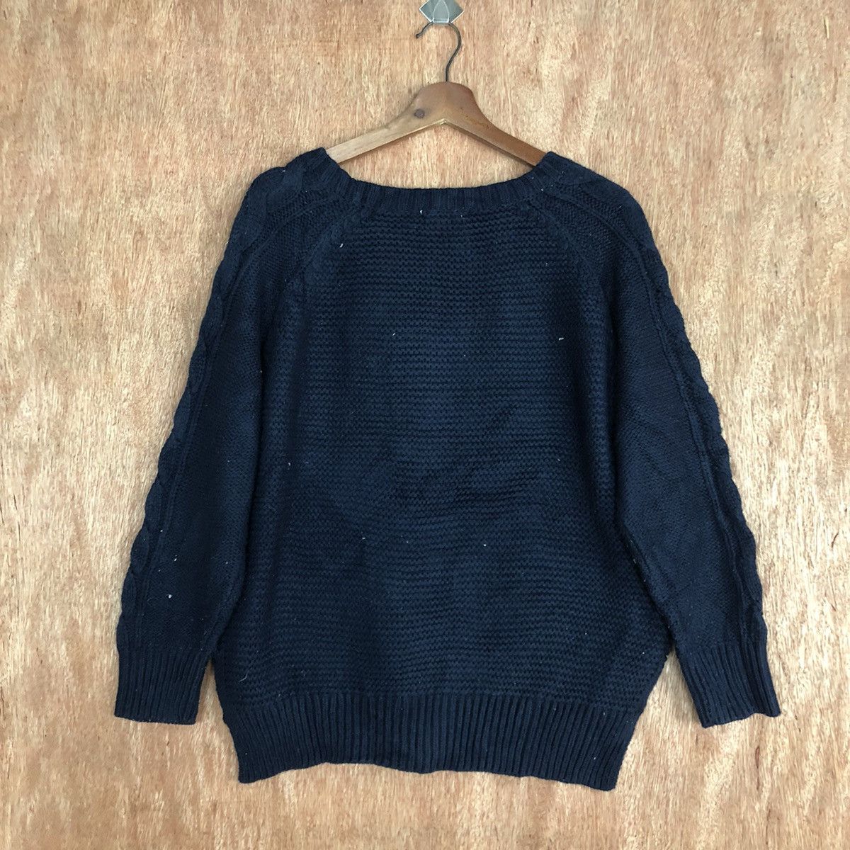 Japanese Brand DLL Studio Clip Dark Blue cable Knitwear #c607 Size US M / EU 48-50 / 2 - 10 Thumbnail