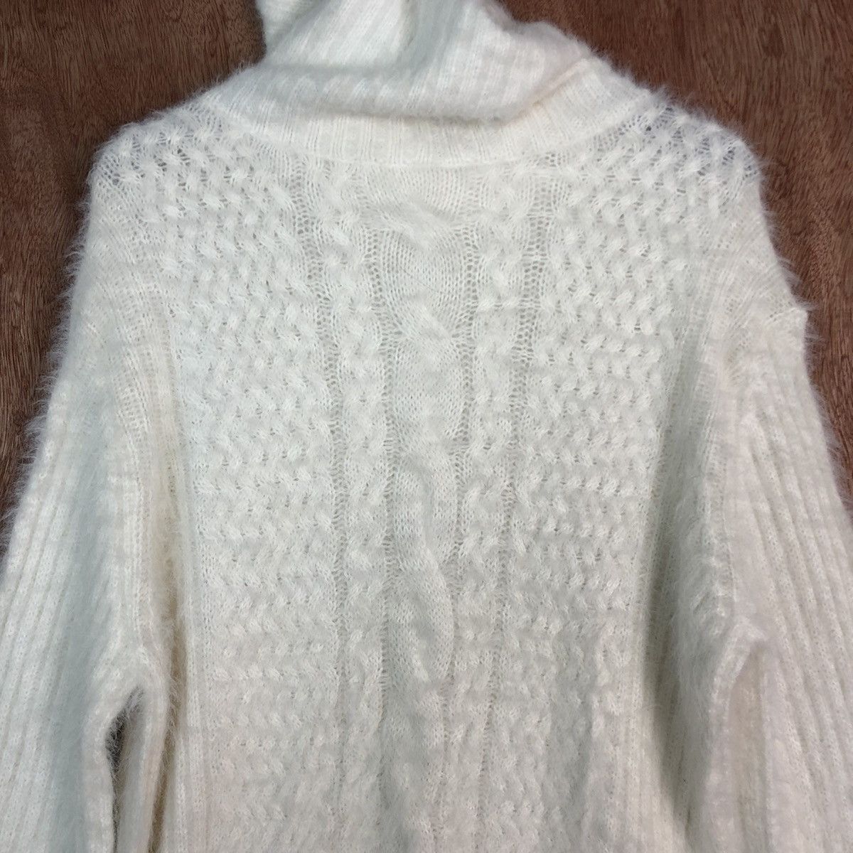 Japanese Brand Colza White Mohair Shag shaggy long Knitwear #c359 Size US M / EU 48-50 / 2 - 8 Thumbnail