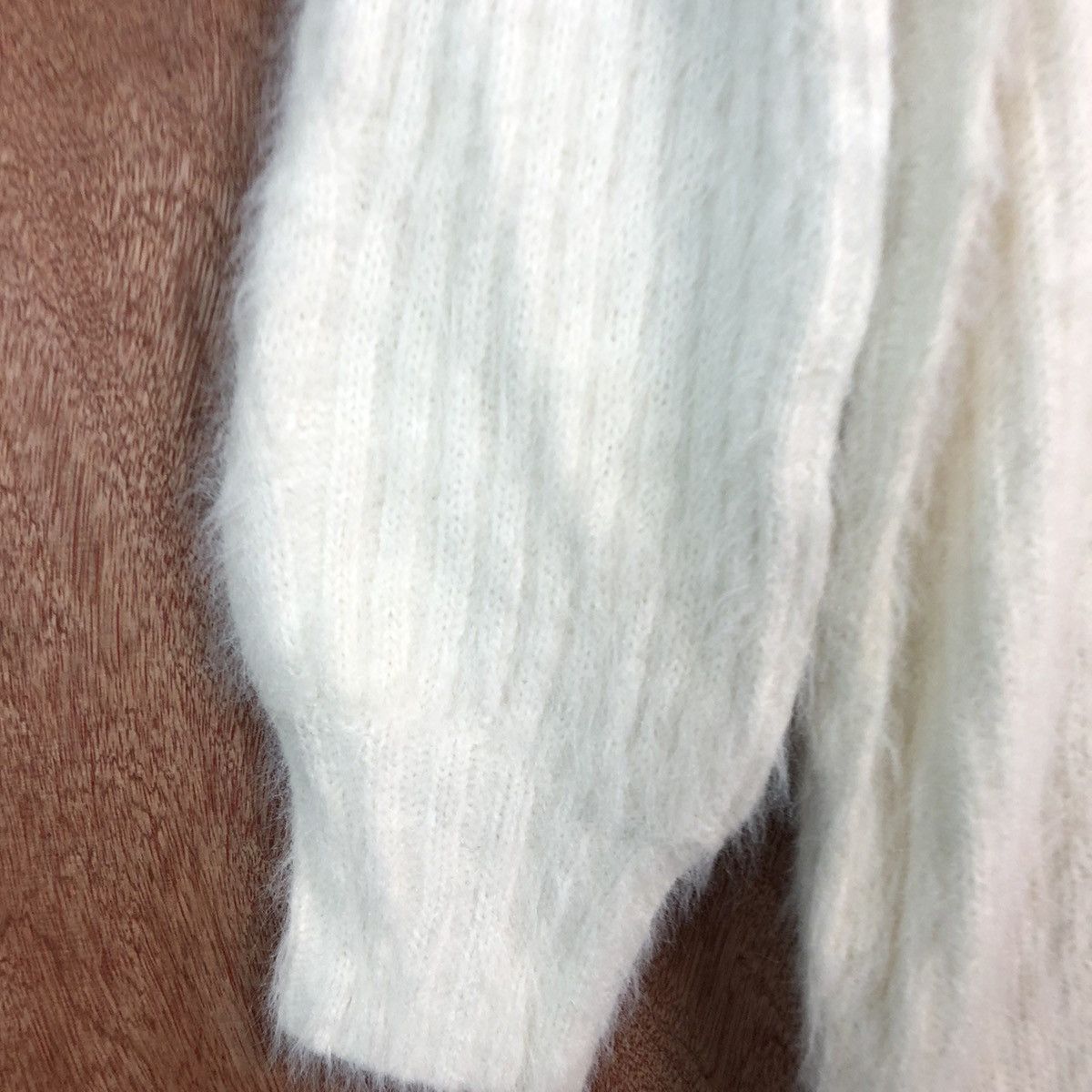 Japanese Brand Colza White Mohair Shag shaggy long Knitwear #c359 Size US M / EU 48-50 / 2 - 6 Thumbnail