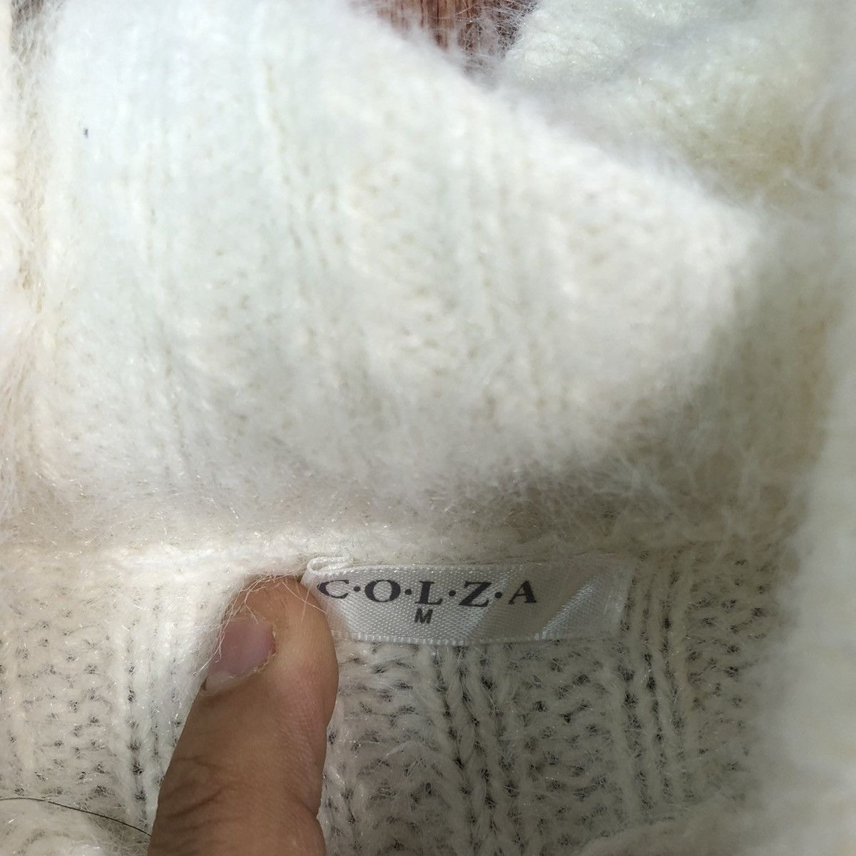 Japanese Brand Colza White Mohair Shag shaggy long Knitwear #c359 Size US M / EU 48-50 / 2 - 9 Thumbnail