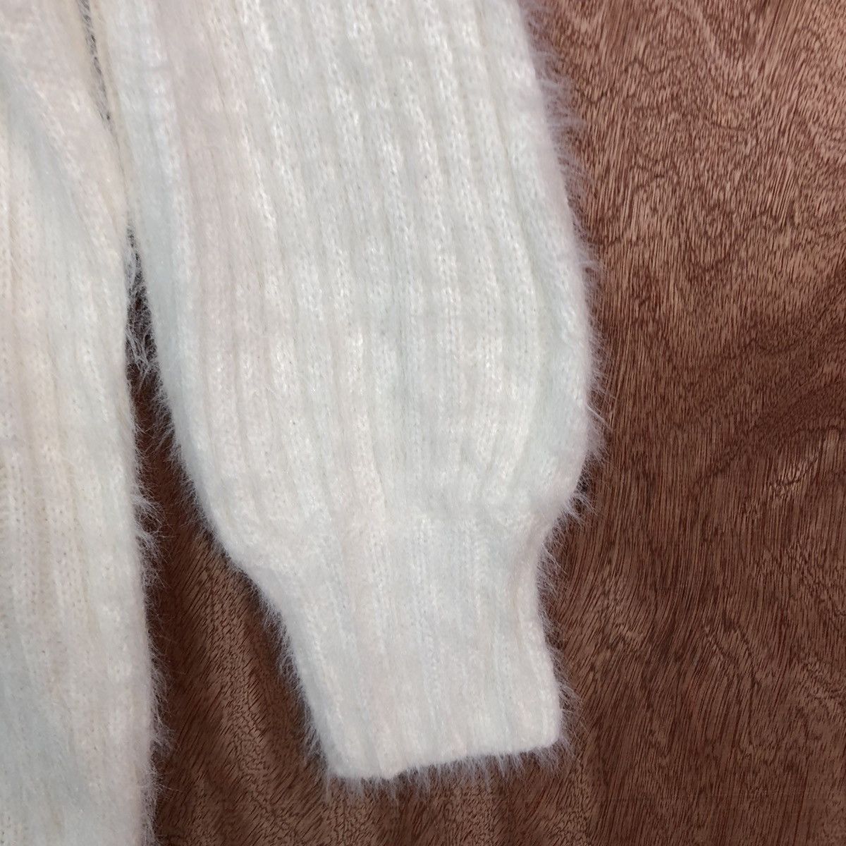 Japanese Brand Colza White Mohair Shag shaggy long Knitwear #c359 Size US M / EU 48-50 / 2 - 4 Thumbnail