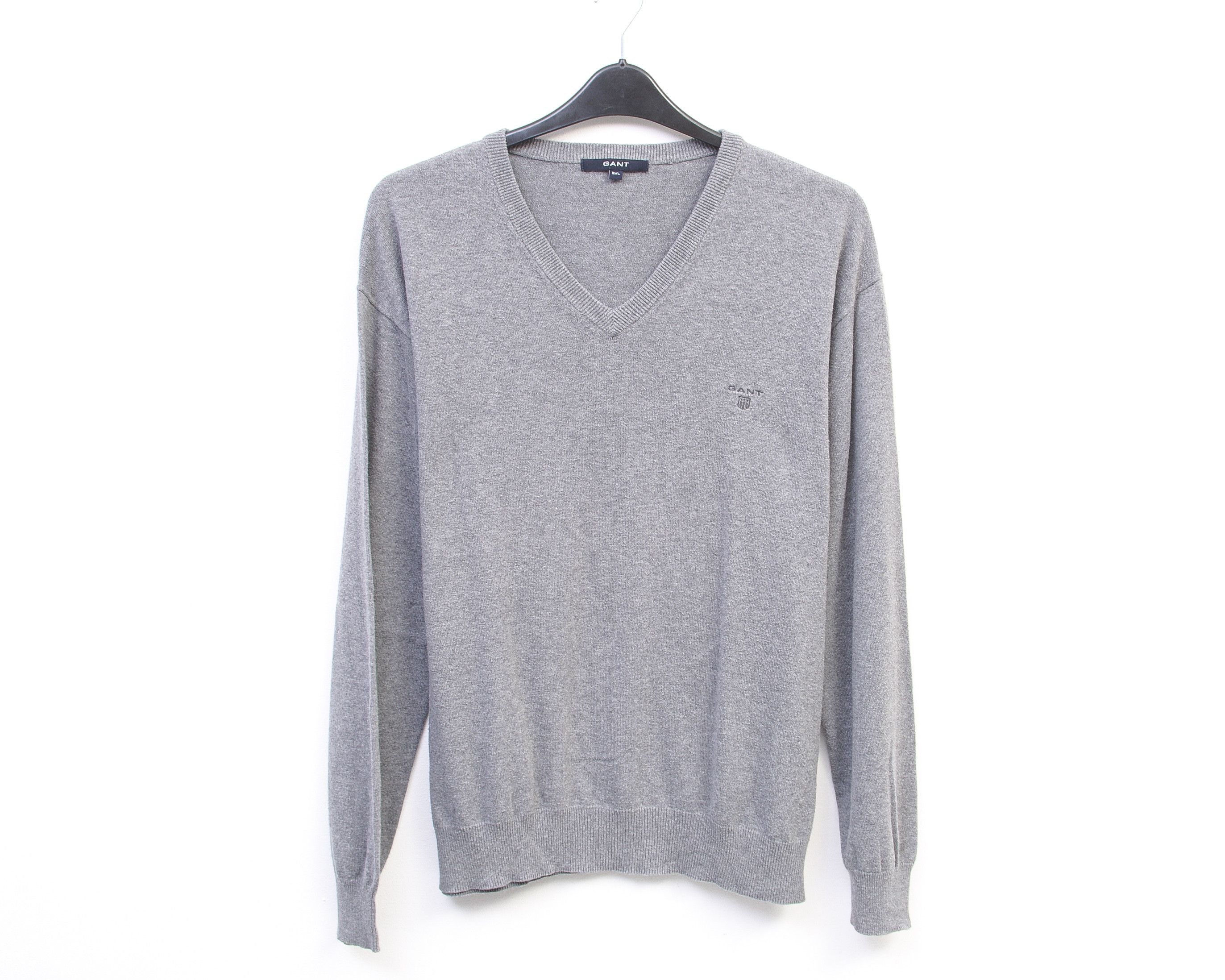 Gant Sweatshirt Pullover V-Neck Jumper Cotton Grey Top Sweater | Grailed
