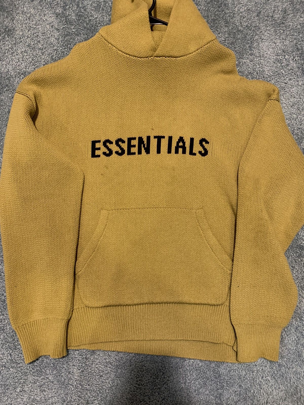 Fear of God Essentials Knit Pullover Hoodie Amber Large