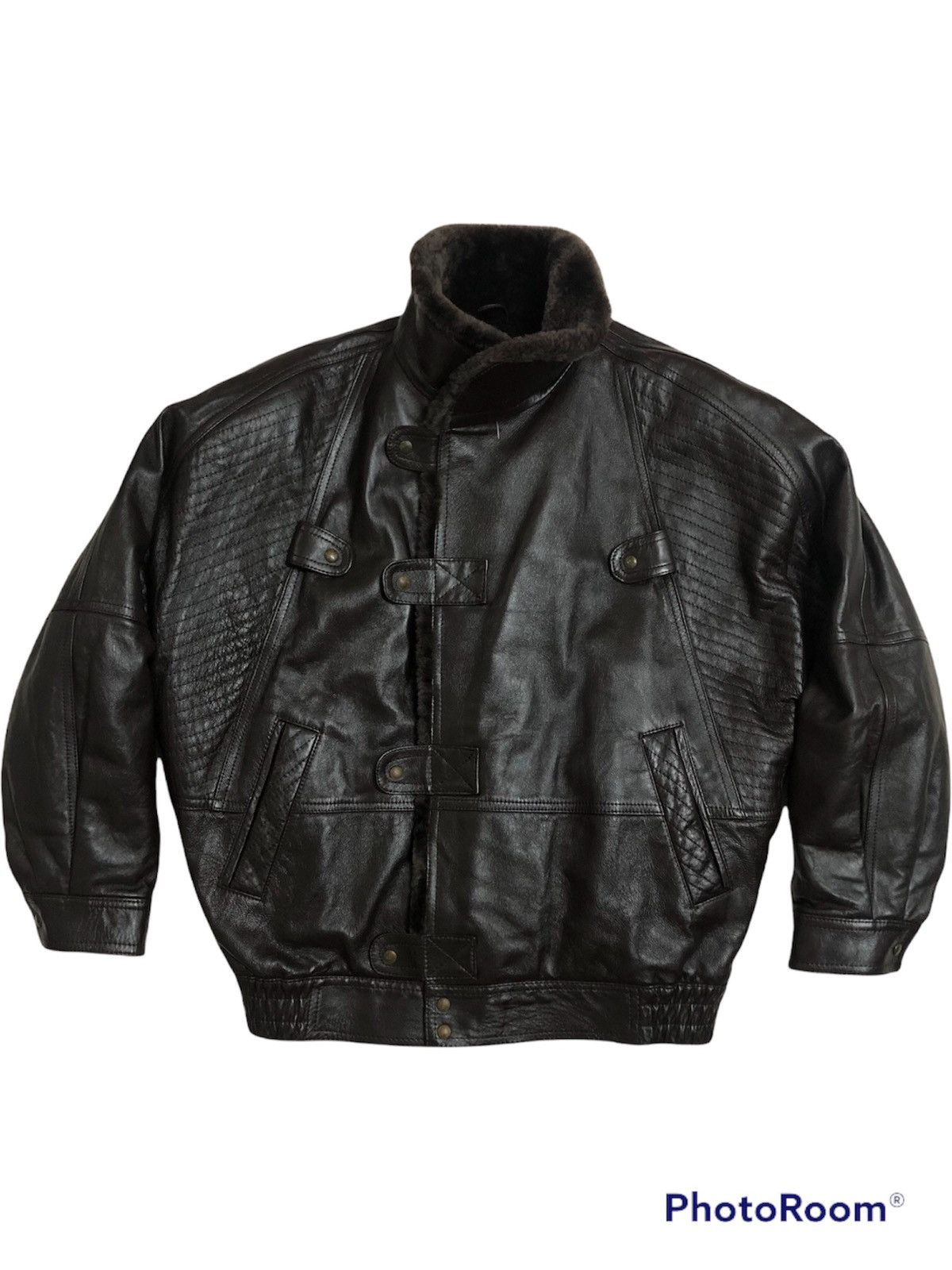 Bomber Jacket × Leather Jacket × Vintage RARE!! QUESTO FIOCCHI 