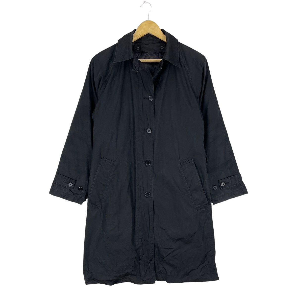 image of Margaret Howell Trench Coat Jacket in Black, Men's (Size Small)