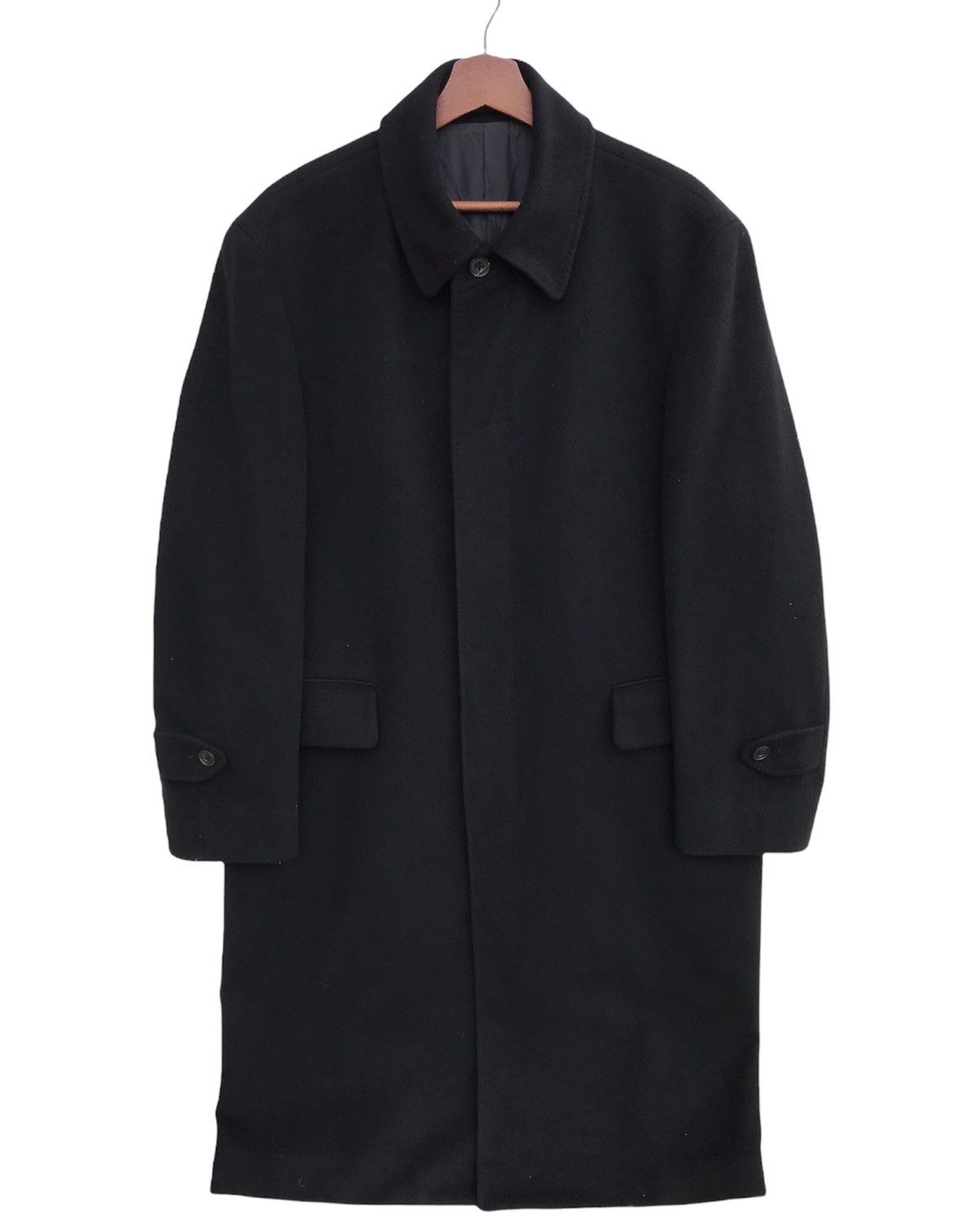 image of Best Offer Paul Stuart New York Heavy Long Coat Jacket in Black, Men's (Size Large)