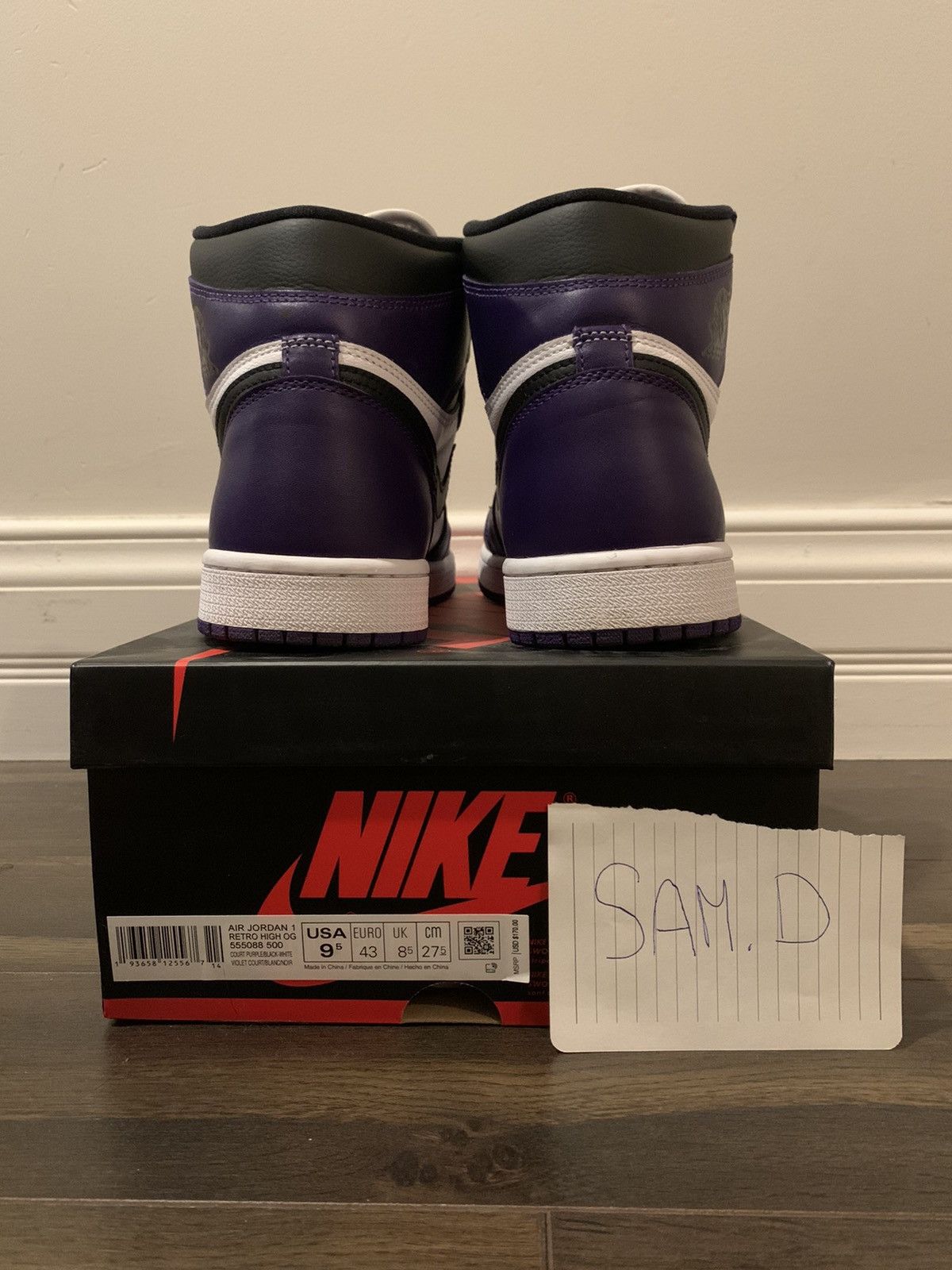 Jordan Brand Air Jordan 1 Retro High OG Court Purple Size US 9.5 / EU 42-43 - 2 Thumbnail