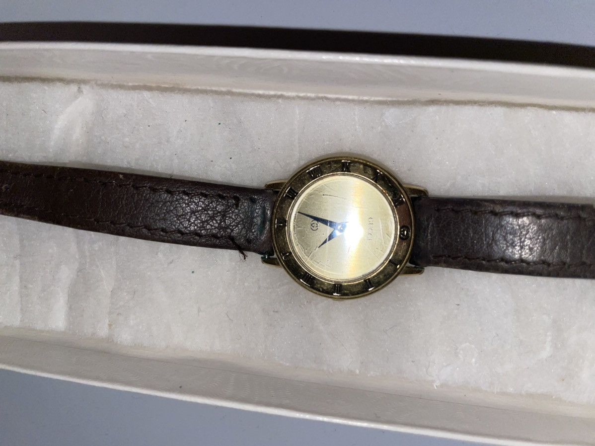 Gucci Vintage 1989 Vintage Gucci gold strap watch Grailed