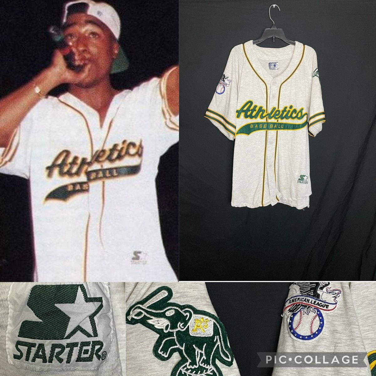 Rare 90s STARTER OAKLAND Athletics Jersey Poetic Justice 2pac 