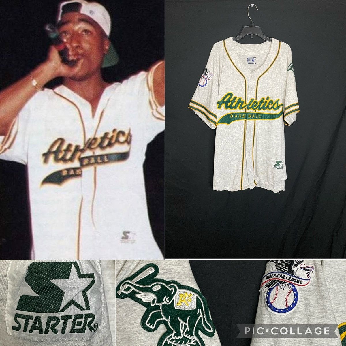 Starter Baseball Jersey Oakland Athletics As Size L Retro 