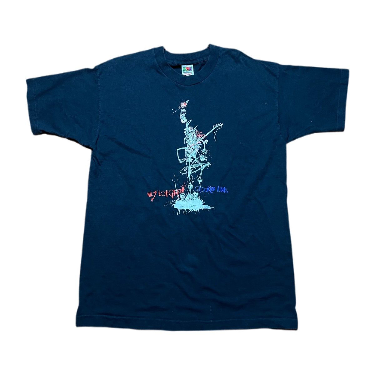 Vintage Vintage Nils Lofgren Crooked Line Band T-Shirt Size US XL / EU 56 / 4 - 1 Preview