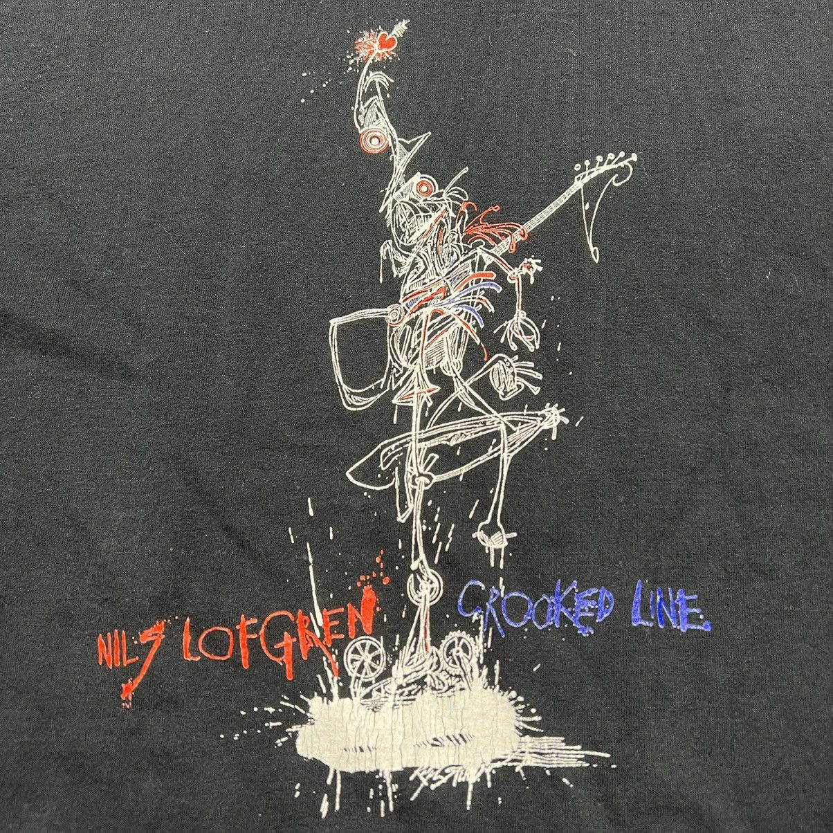 Vintage Vintage Nils Lofgren Crooked Line Band T-Shirt Size US XL / EU 56 / 4 - 2 Preview