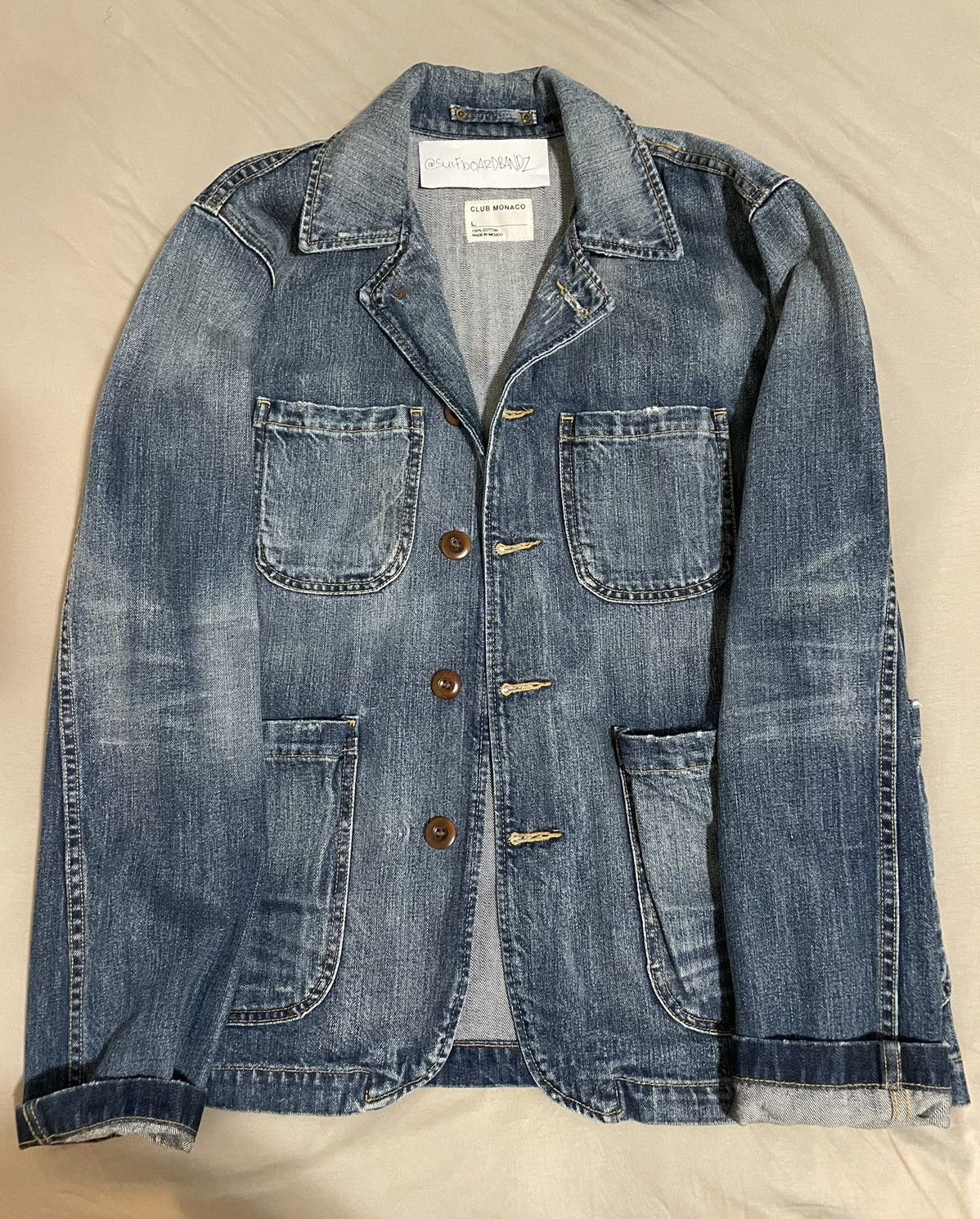 Club Monaco Club Monaco Denim Jacket Sz L Size US L / EU 52-54 / 3 - 9 Thumbnail