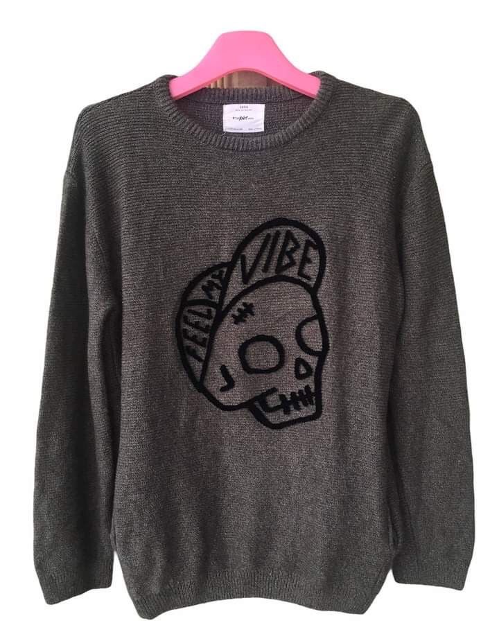 Zara 🔥☠️Very Rare ZARA Big SKULLS Logo Knitwear Pattern Size US M / EU 48-50 / 2 - 1 Thumbnail