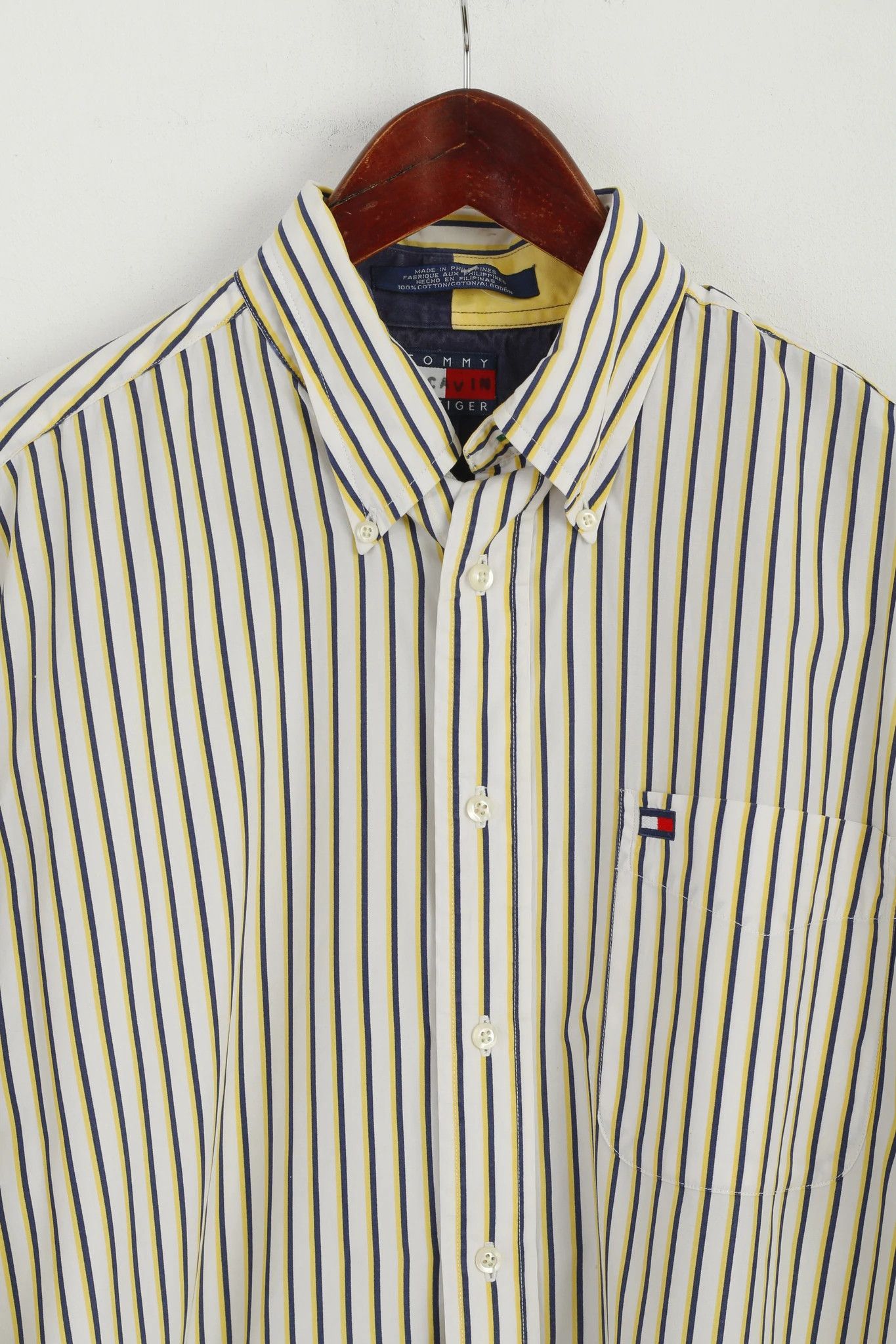 Tommy Hilfiger Tommy Hilfiger Men M Casual Shirt Yellow Cotton 7134 Size US M / EU 48-50 / 2 - 3 Thumbnail