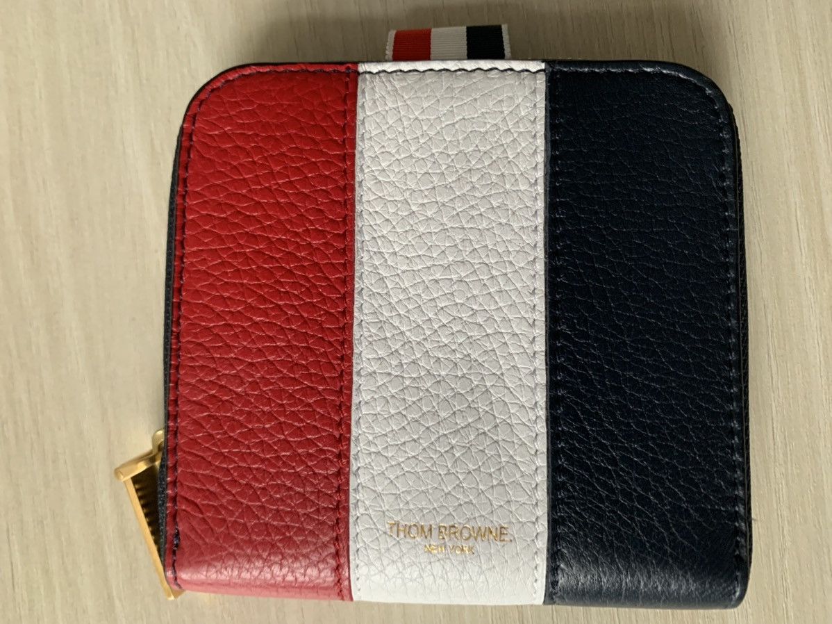 Thom Browne Zip Around RWB Card Holder Deerskin Size ONE SIZE - 2 Thumbnail