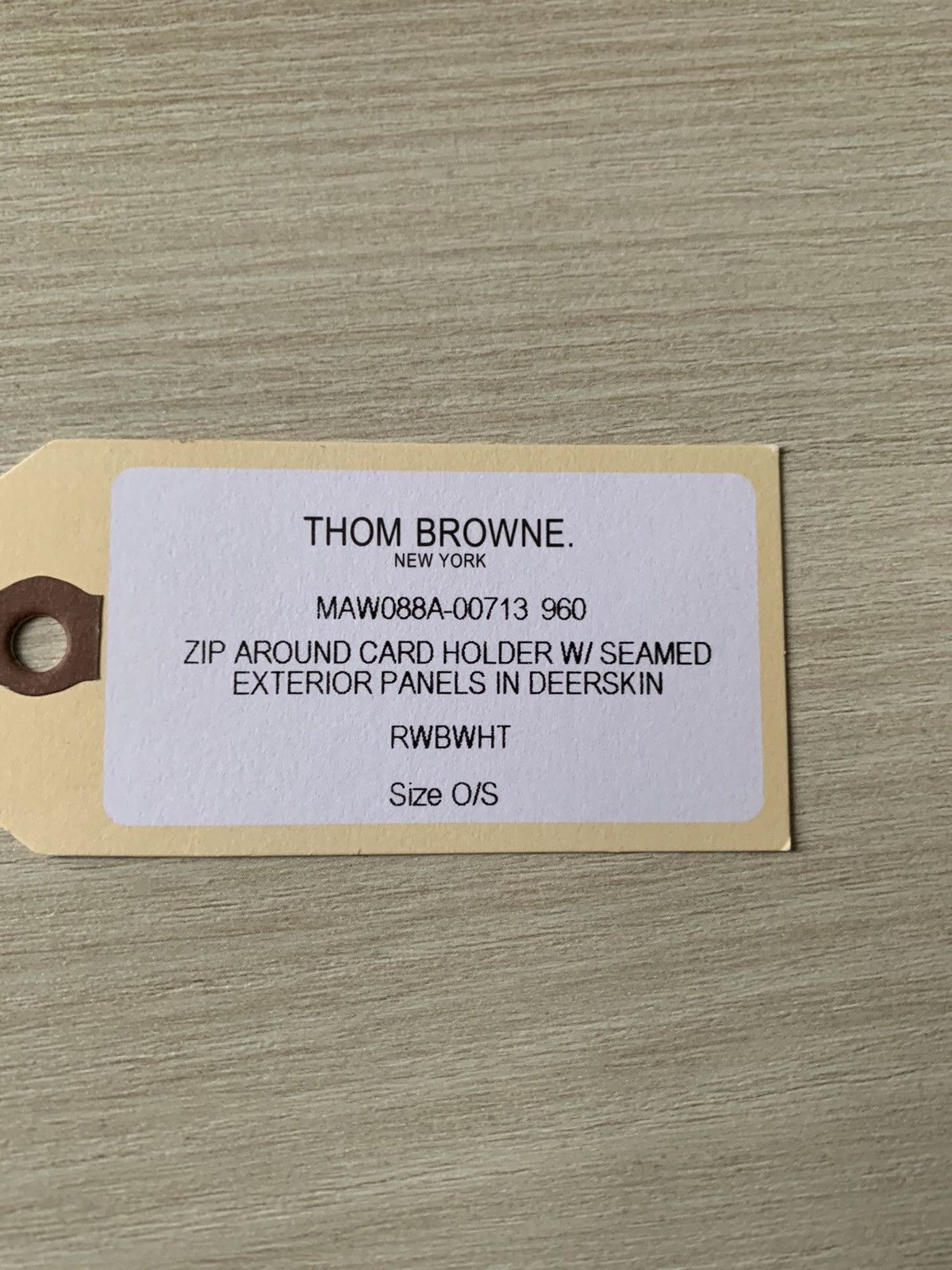 Thom Browne Zip Around RWB Card Holder Deerskin Size ONE SIZE - 4 Thumbnail