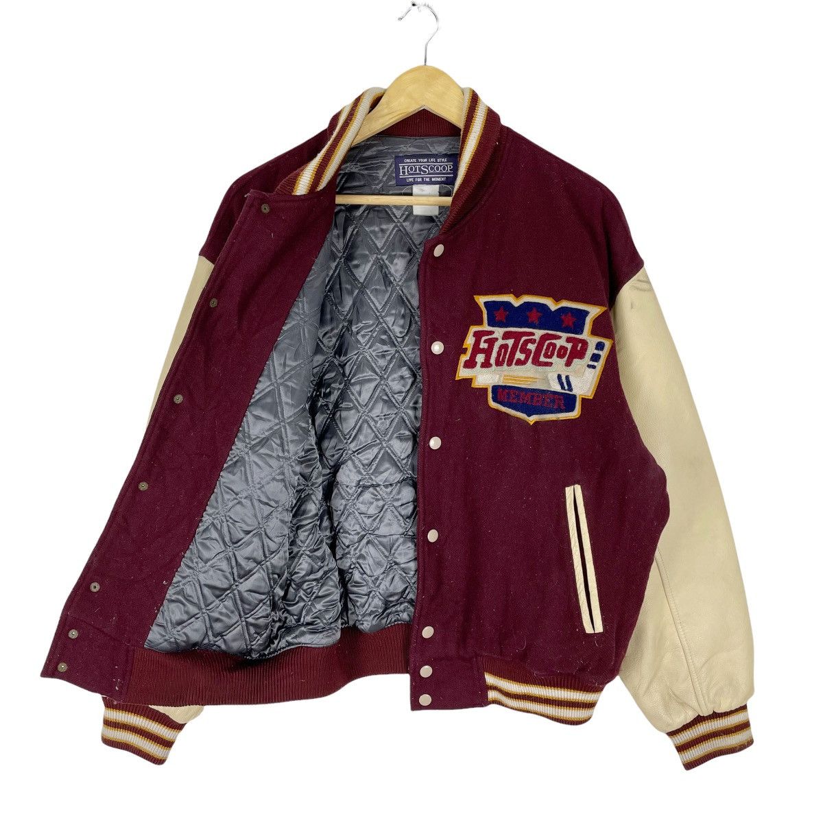 NHL 🔥HOT SCOOP COLLEGE HOCKEY VARSITY LEATHER JACKET Size US L / EU 52-54 / 3 - 12 Thumbnail