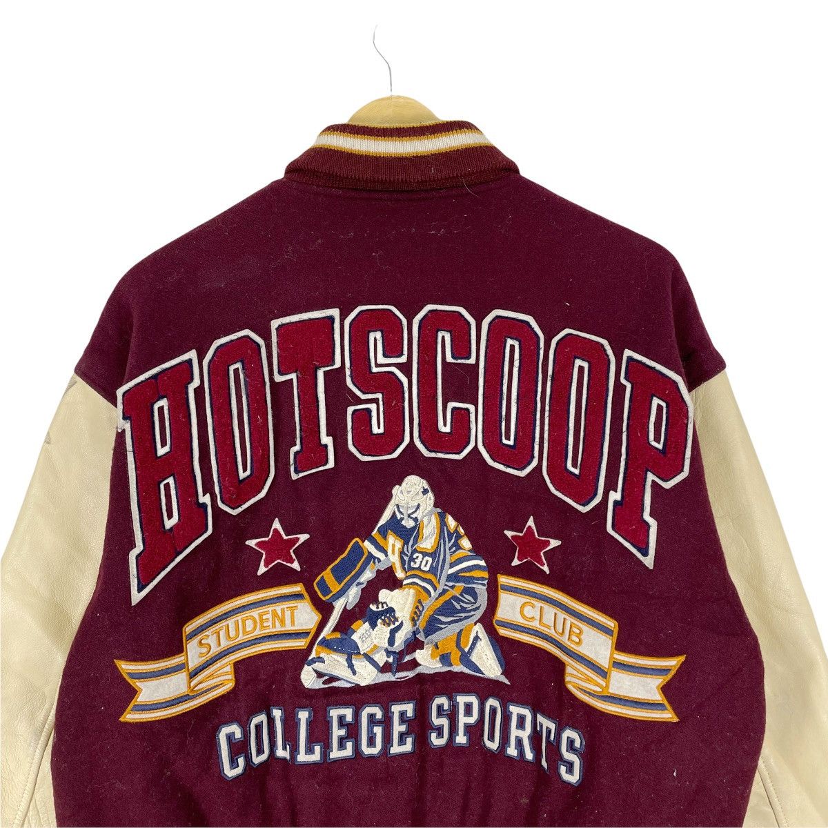 NHL 🔥HOT SCOOP COLLEGE HOCKEY VARSITY LEATHER JACKET Size US L / EU 52-54 / 3 - 8 Thumbnail
