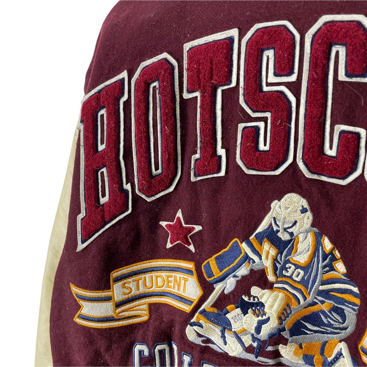 NHL 🔥HOT SCOOP COLLEGE HOCKEY VARSITY LEATHER JACKET Size US L / EU 52-54 / 3 - 11 Thumbnail