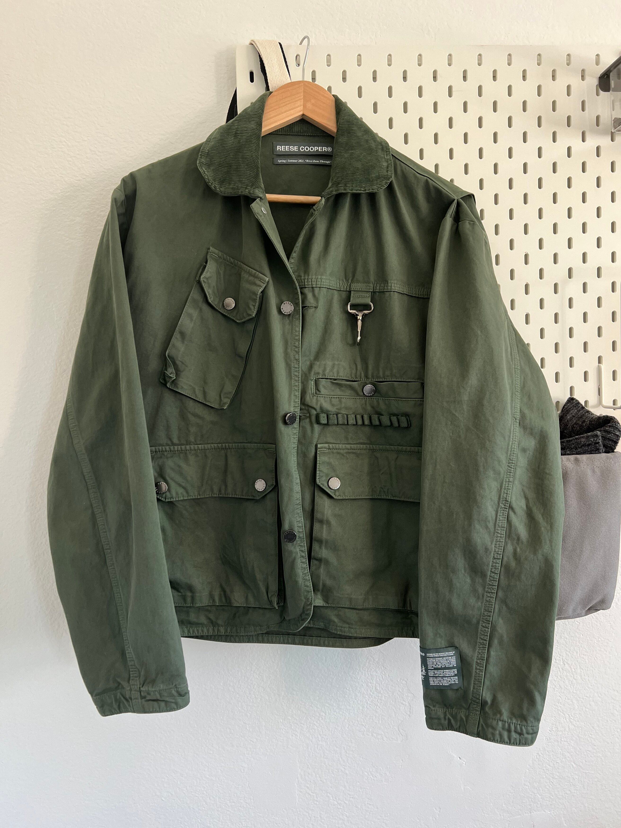 Pre-owned Reese Cooper Ss21 Cotton Twill Hunting Jacket In Olive