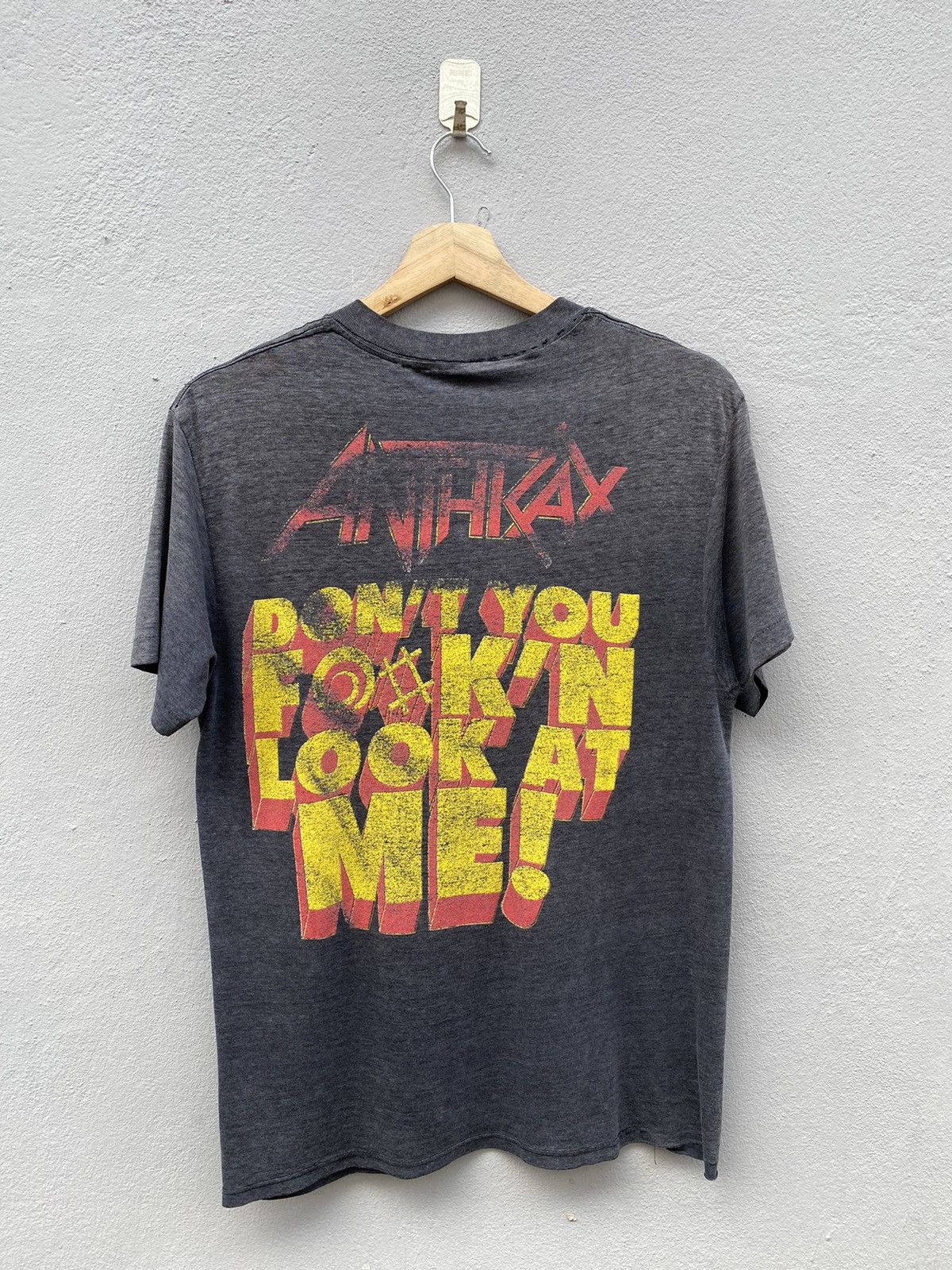 Band Tees Vtg Distressed Anthrax “Don’t You F@#k’n Look At Me” RareTee Size US M / EU 48-50 / 2 - 2 Thumbnail