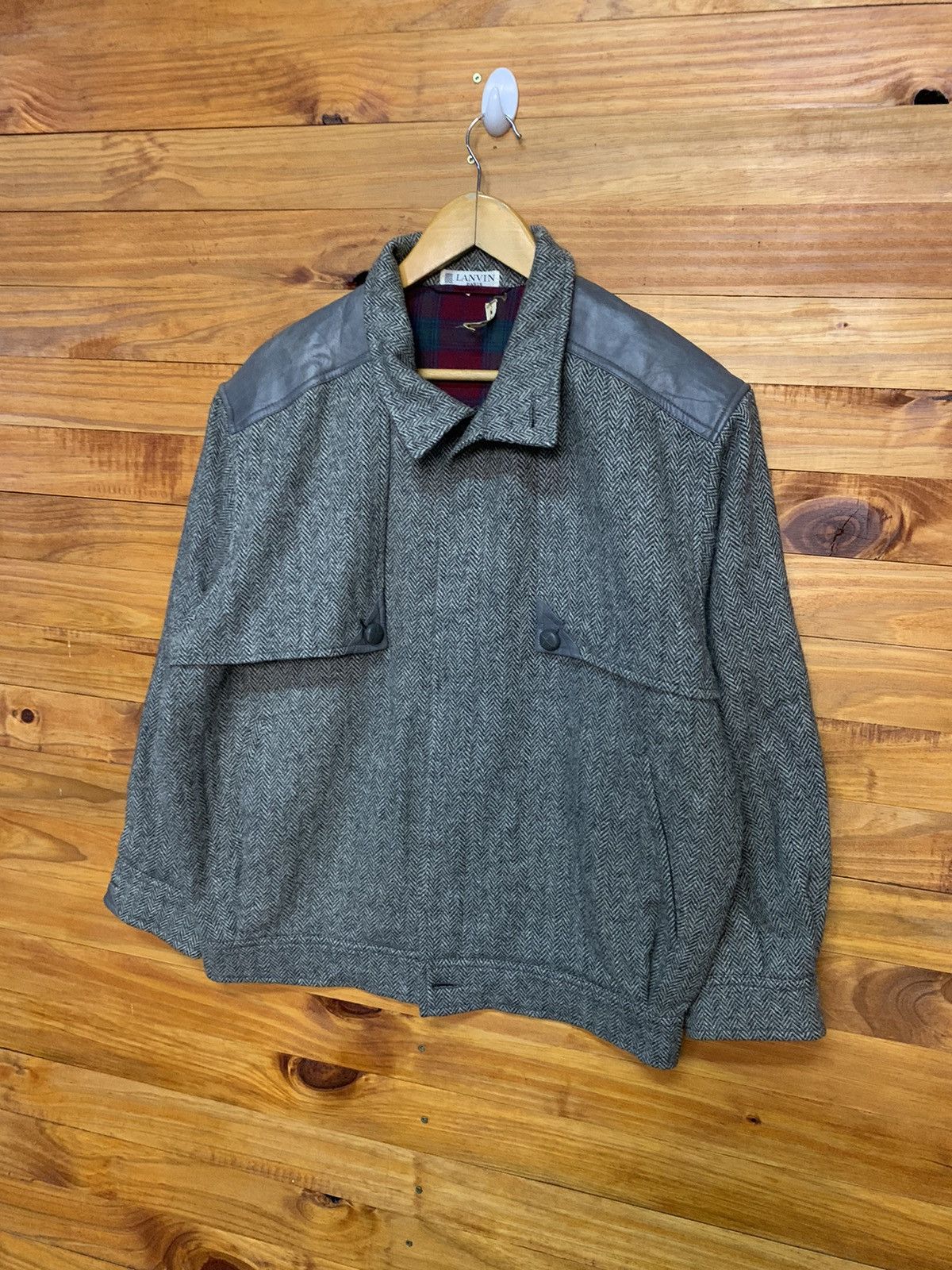 Lanvin Vintage Lanvin Gingham Wool Jacket Size US M / EU 48-50 / 2 - 2 Thumbnail