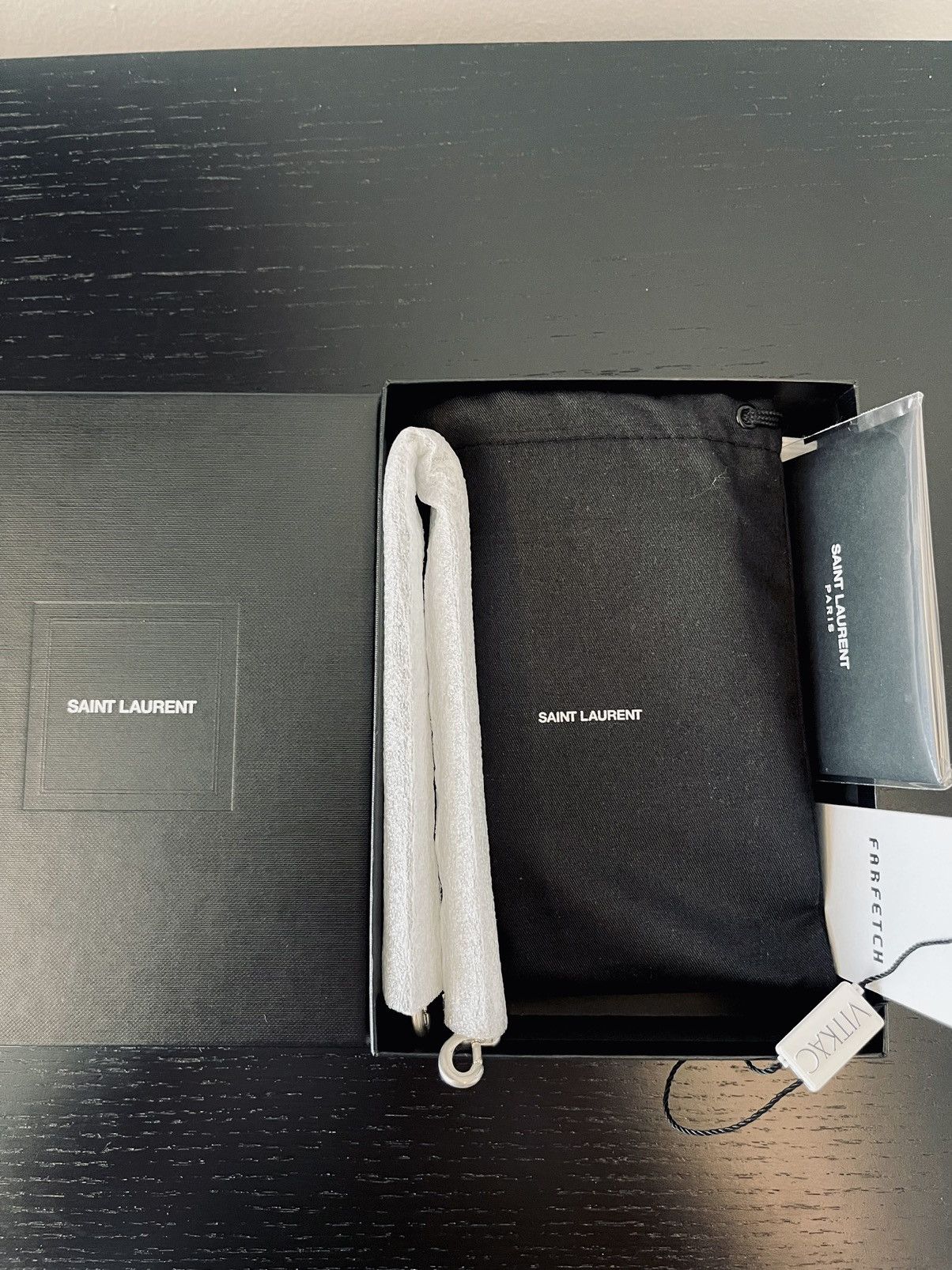 Saint Laurent studded wallet with chain
