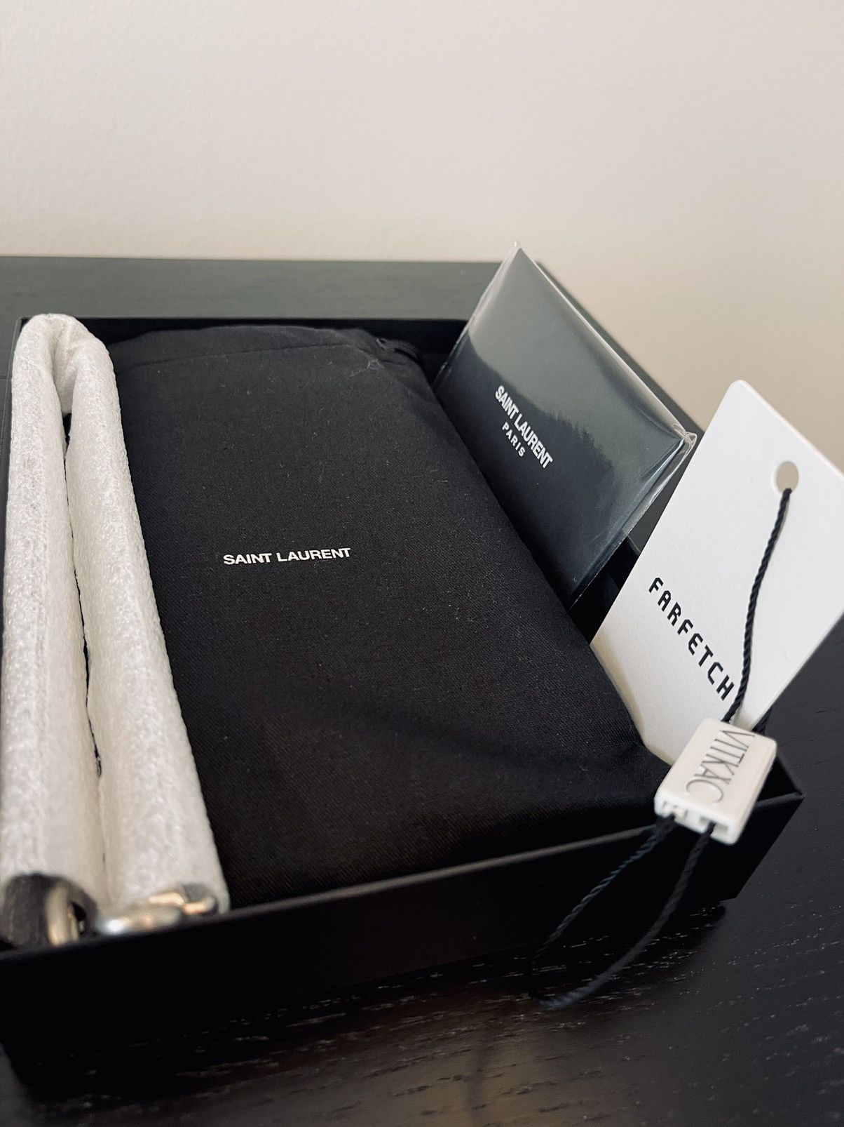 Saint Laurent studded wallet with chain