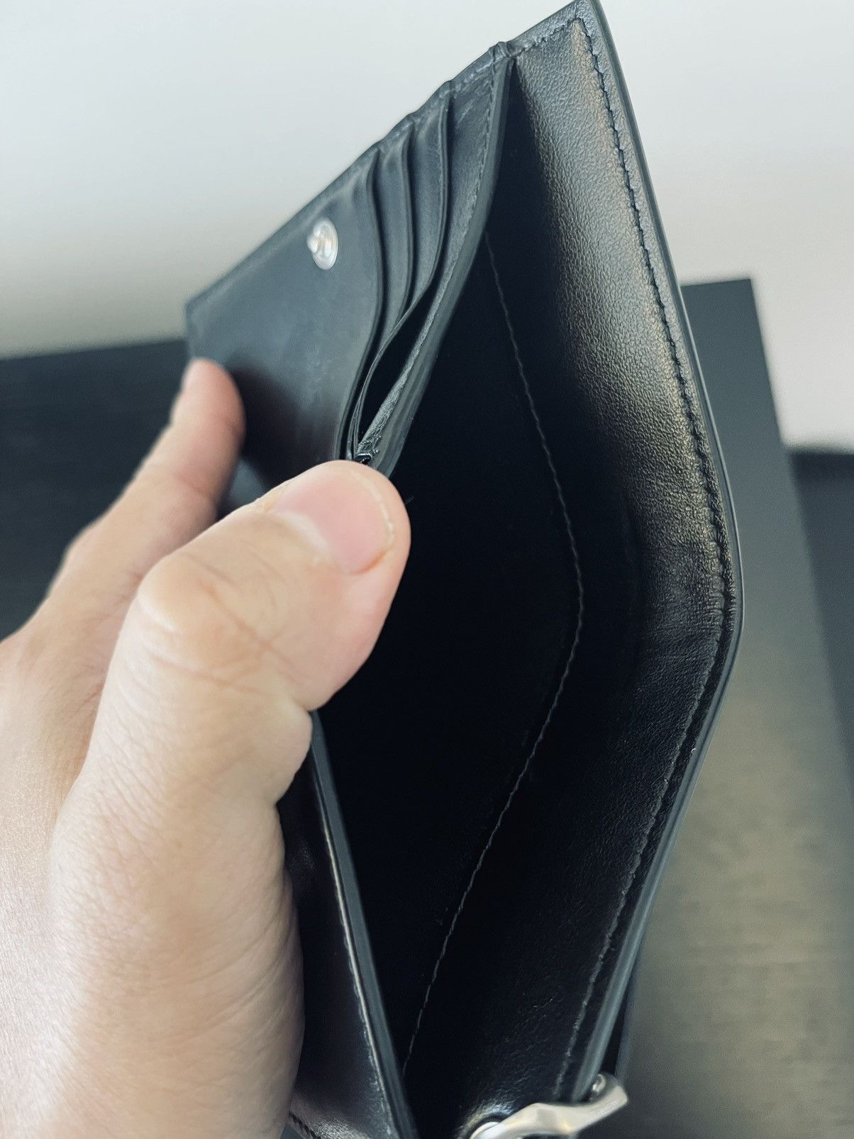 Saint Laurent studded wallet with chain