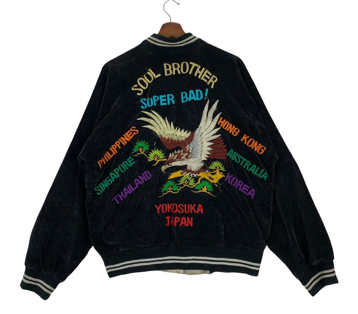 Vintage Sukajan Soul Brother Super Bad Yokosuka Japan Velvet