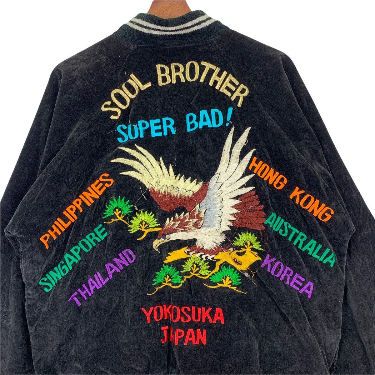 Vintage Sukajan Soul Brother Super Bad Yokosuka Japan Velvet