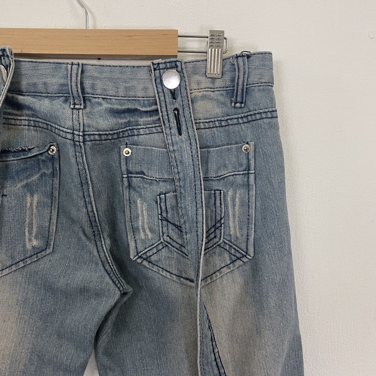 Japanese Brand Vintage Unbranded Suspender Distressed Denim Jumpsuit Jeans Size US 31 - 7 Thumbnail