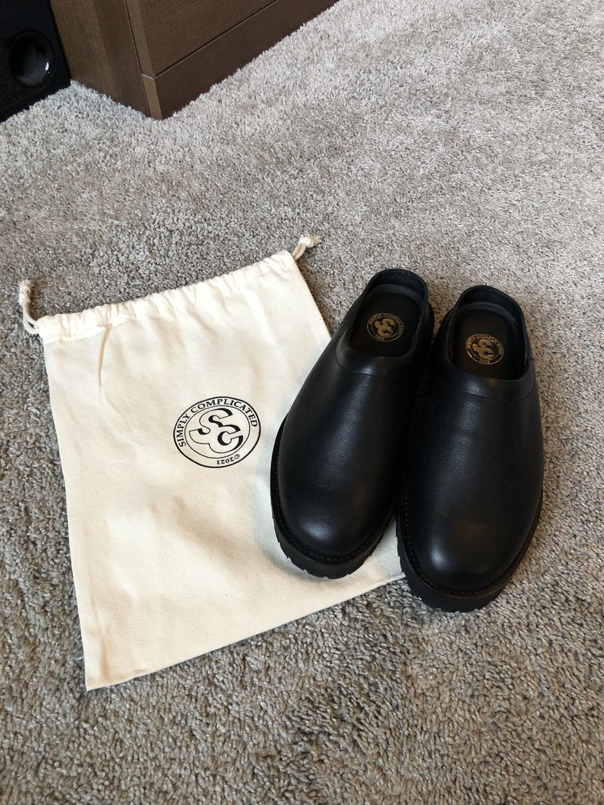 Japanese Brand Simply Complicated Black Leather Mule | Grailed