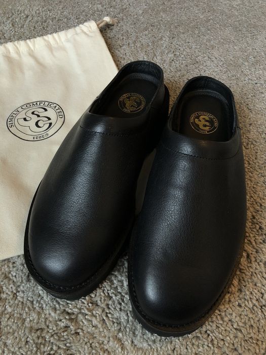 Japanese Brand Simply Complicated Black Leather Mule | Grailed